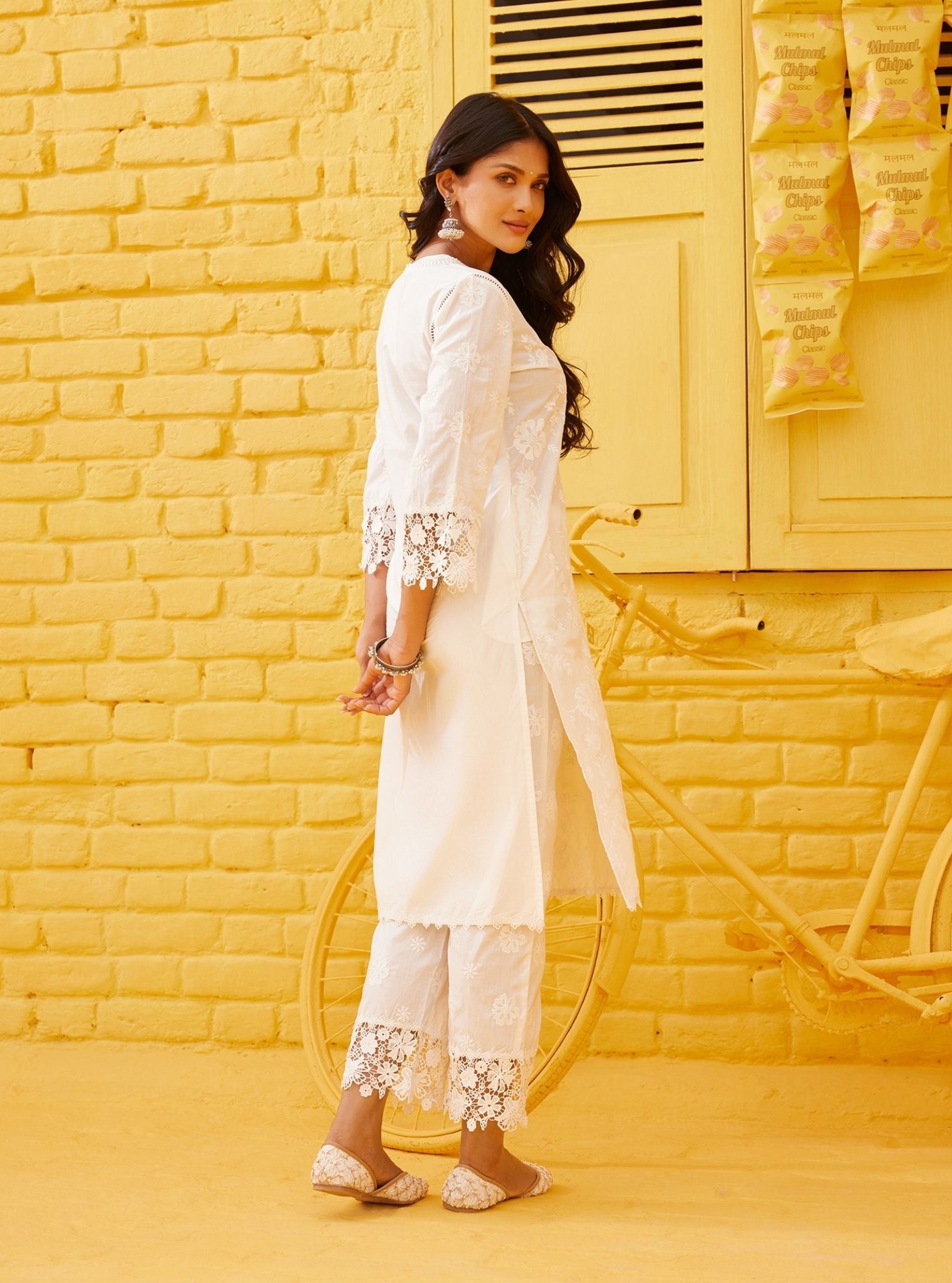 Roli Supima Cotton Off White Kurta Set