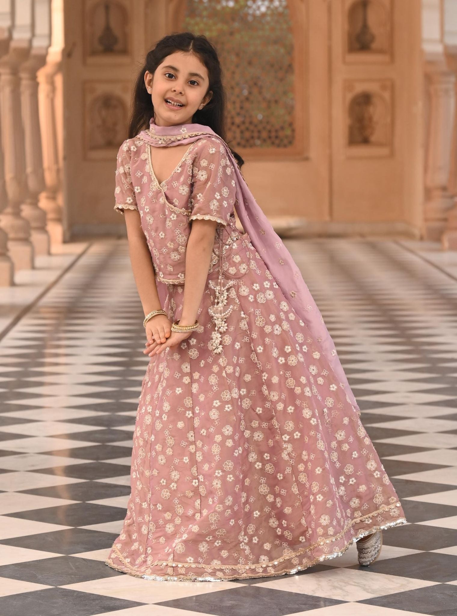 Jalebi Luxe Tissue Lilac Lehenga