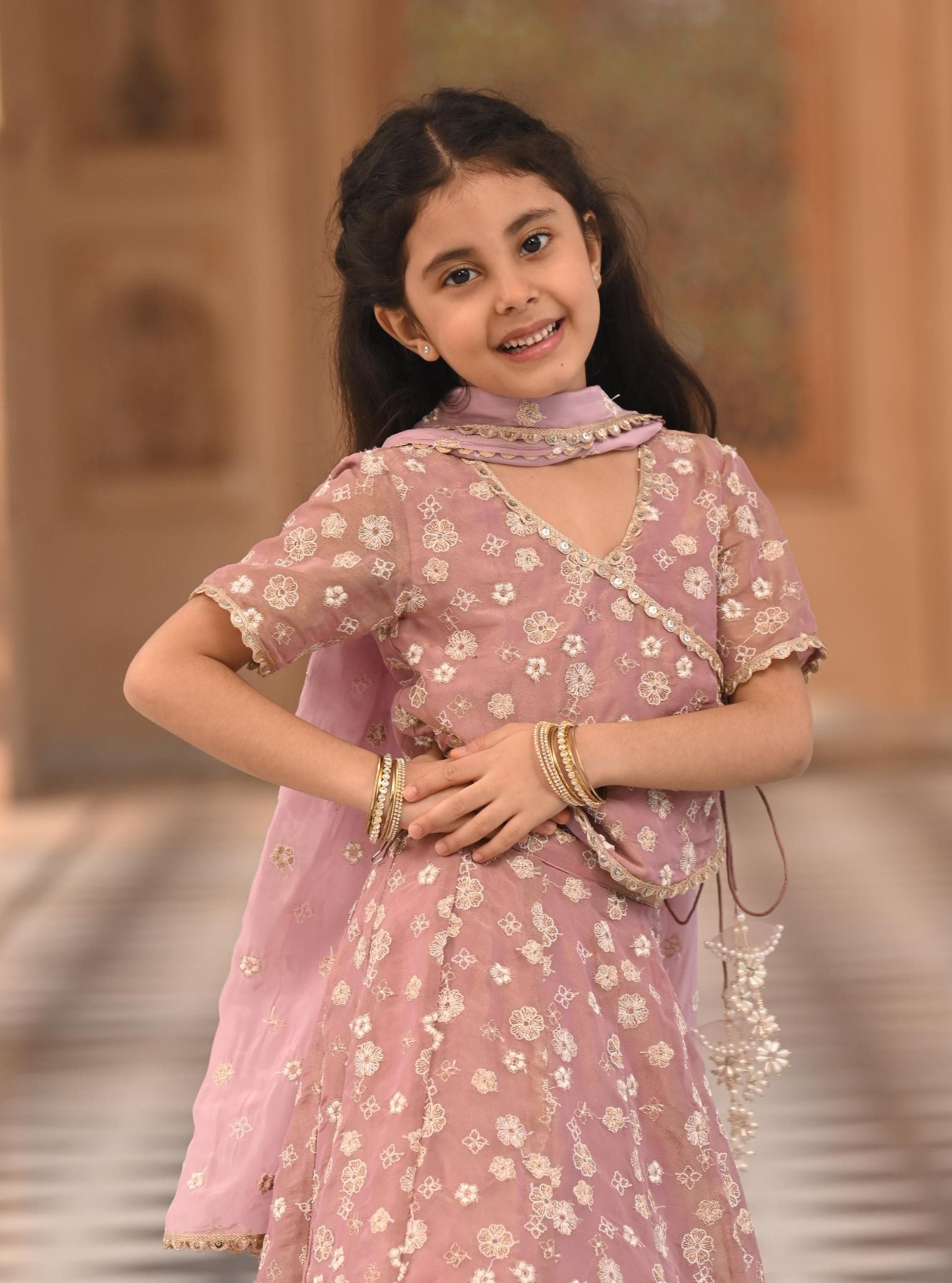 Jalebi Luxe Tissue Lilac Lehenga