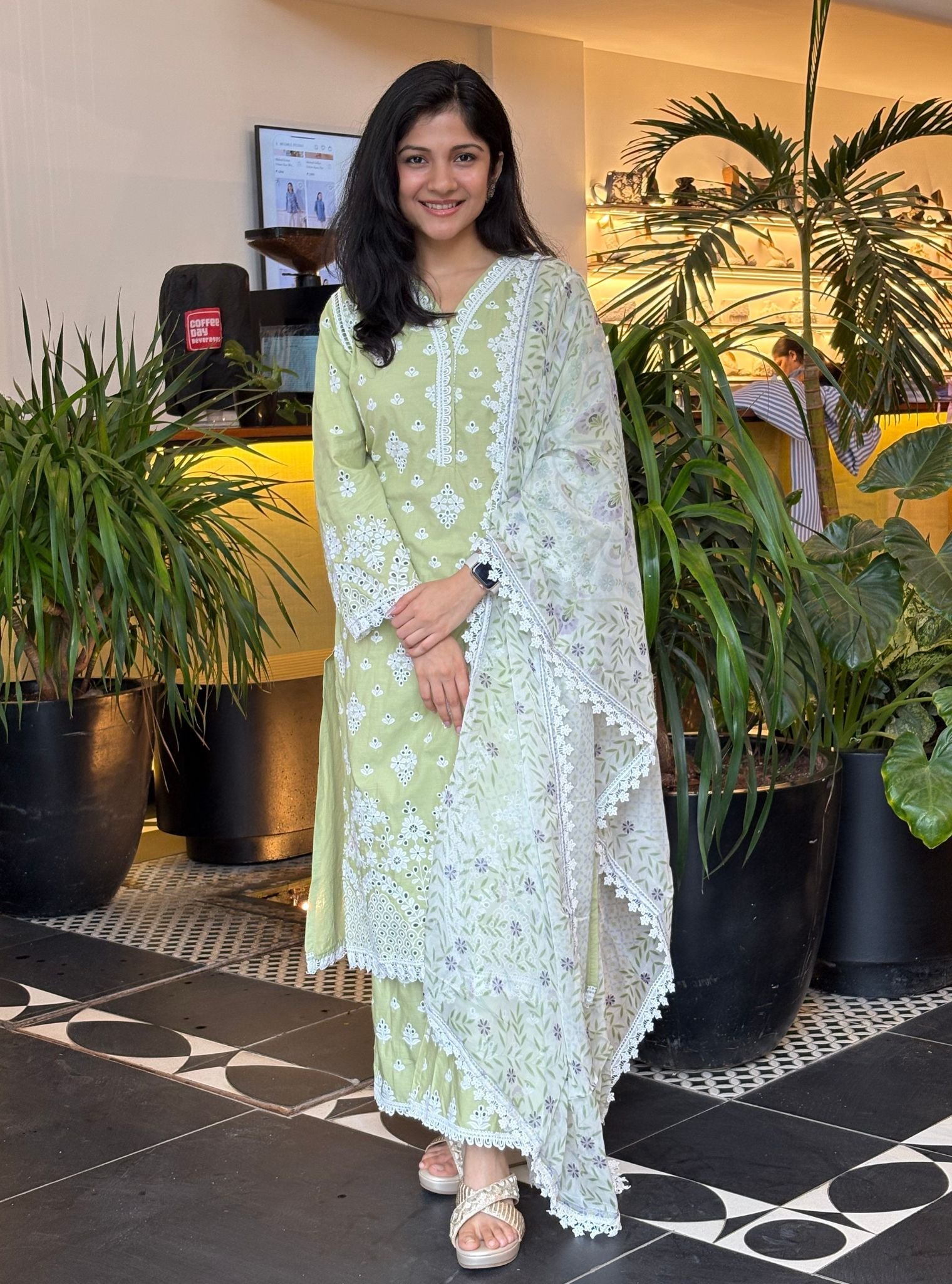 Peehu Supima Cotton Green Kurta Set