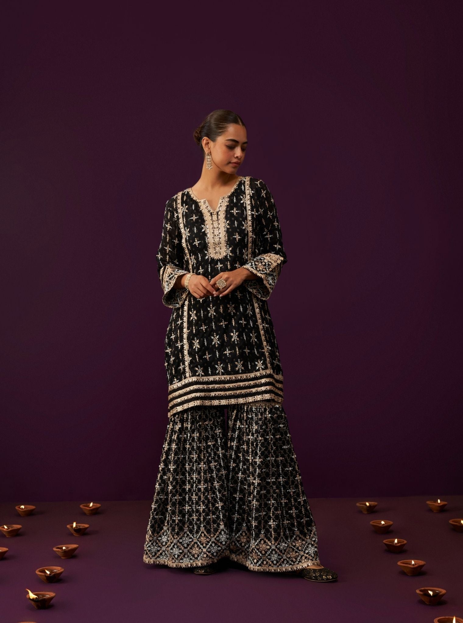 Mehreen Banarsi Black Kurta Set