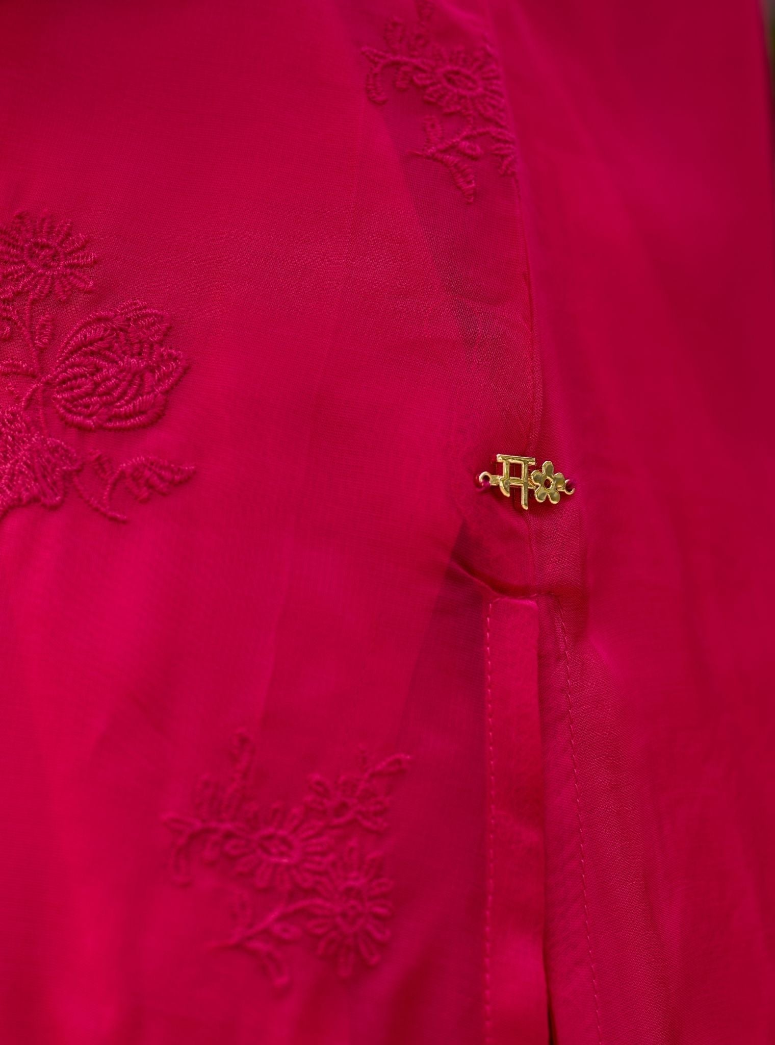 Tiki Organza Fuchsia Kurta With Farshi Salwar