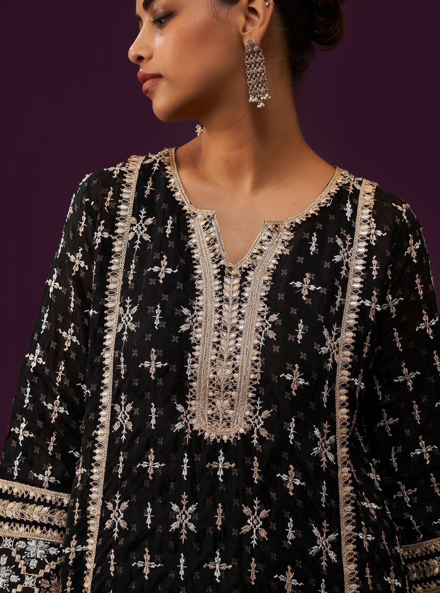 Mehreen Banarsi Black Kurta Set