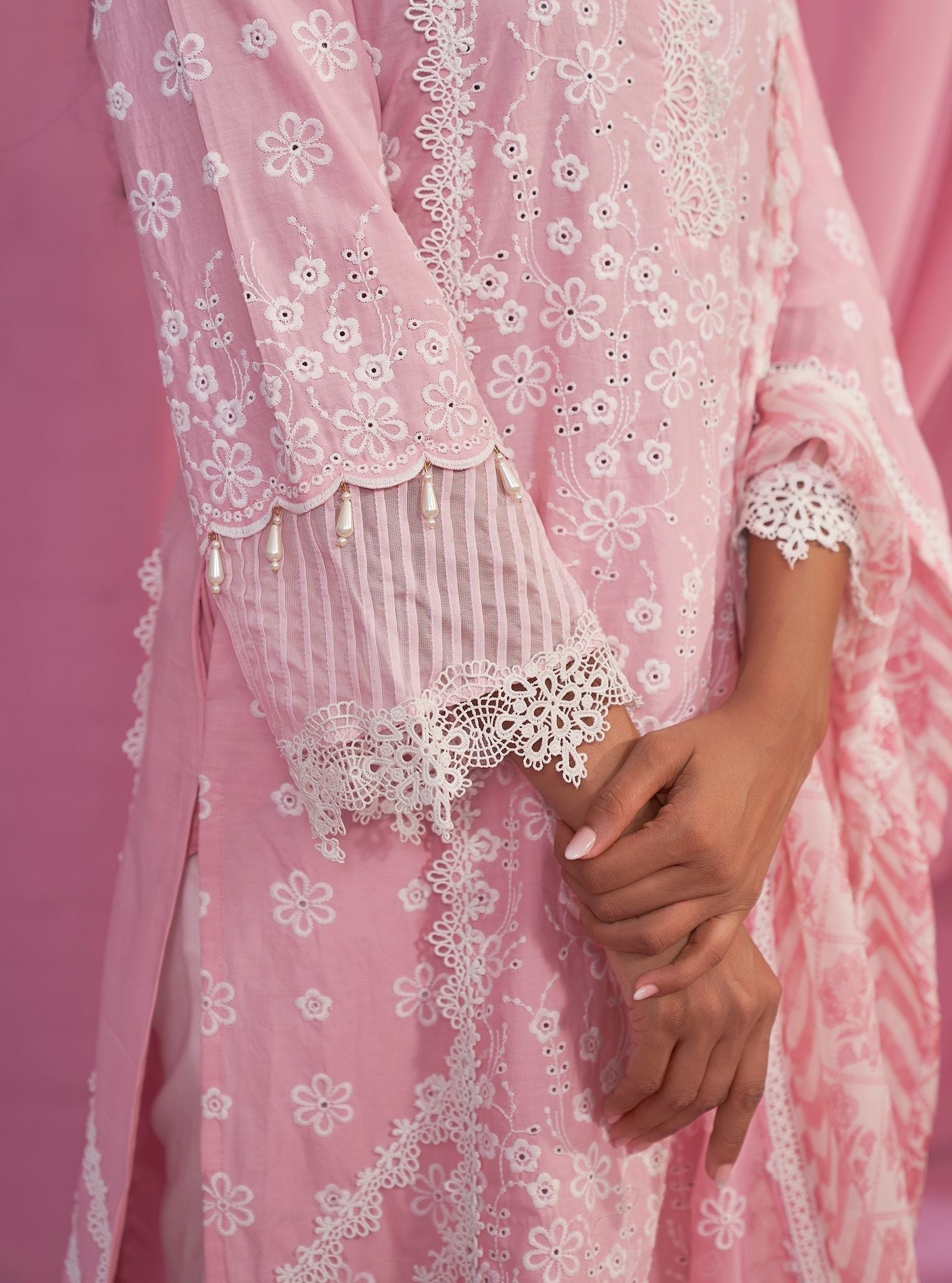 Adhira Supima Cotton Pink Kurta Set