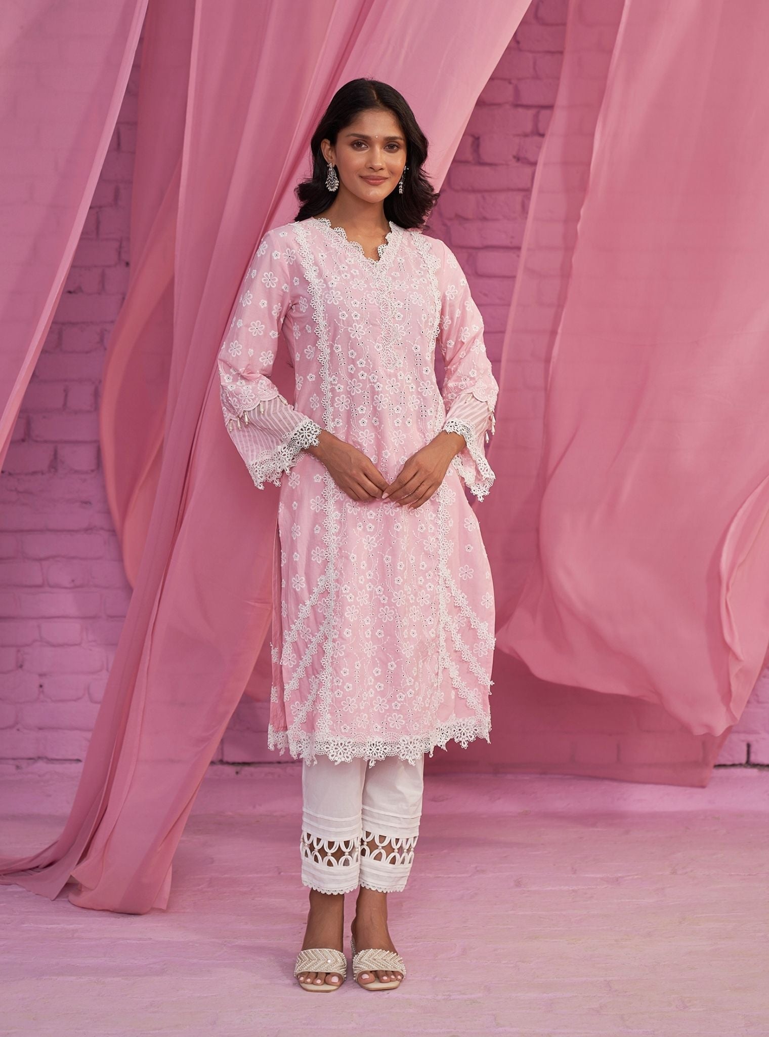 Adhira Supima Cotton Pink Kurta Set