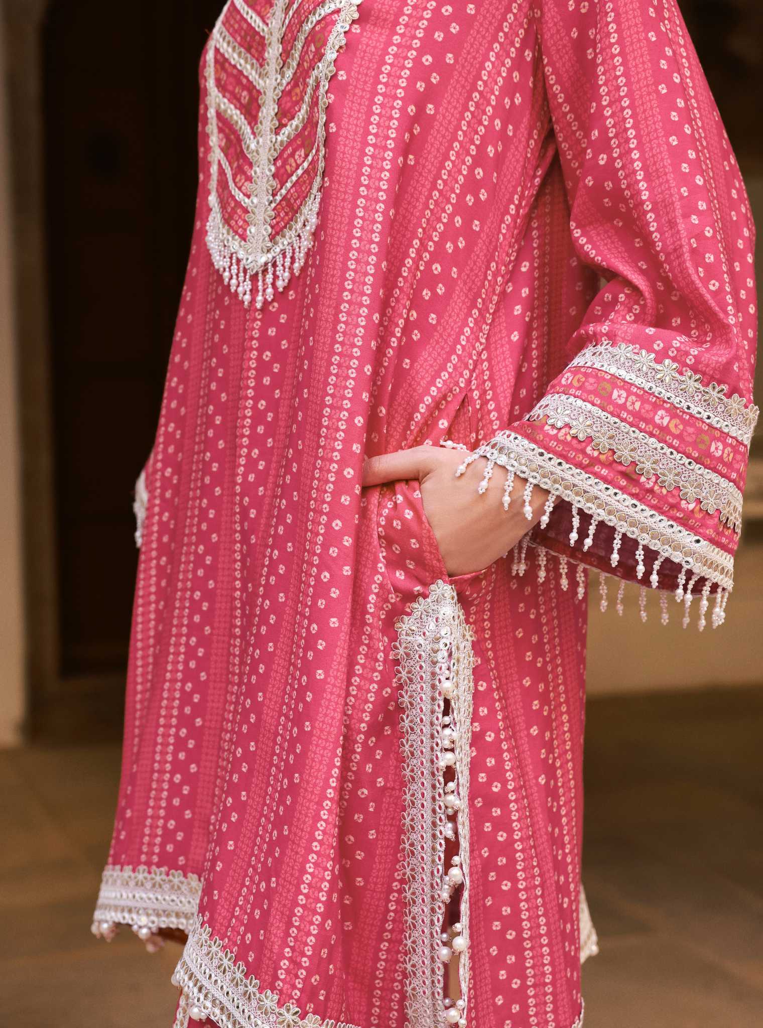 Vanera Lawn Fuschia Kurta Set