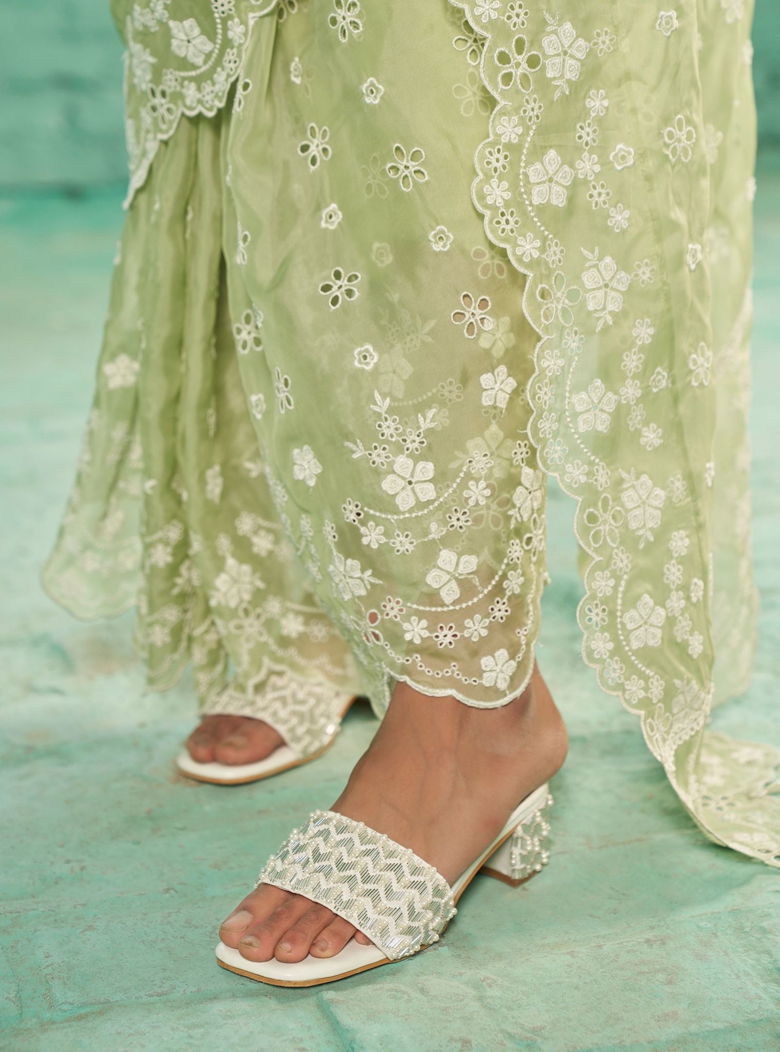 Leia Organza Green Saree