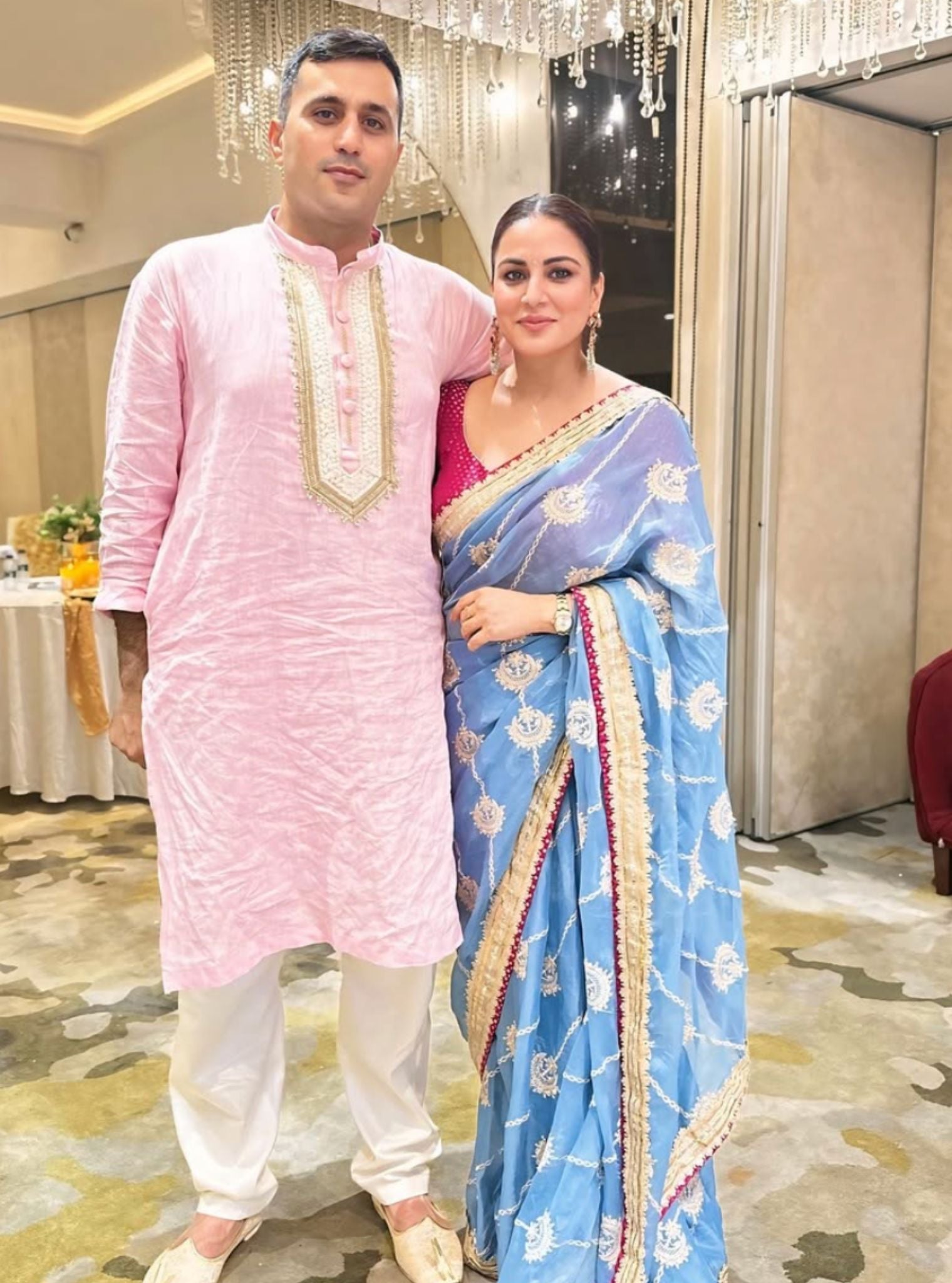 Kesa Organza Steel Blue Saree