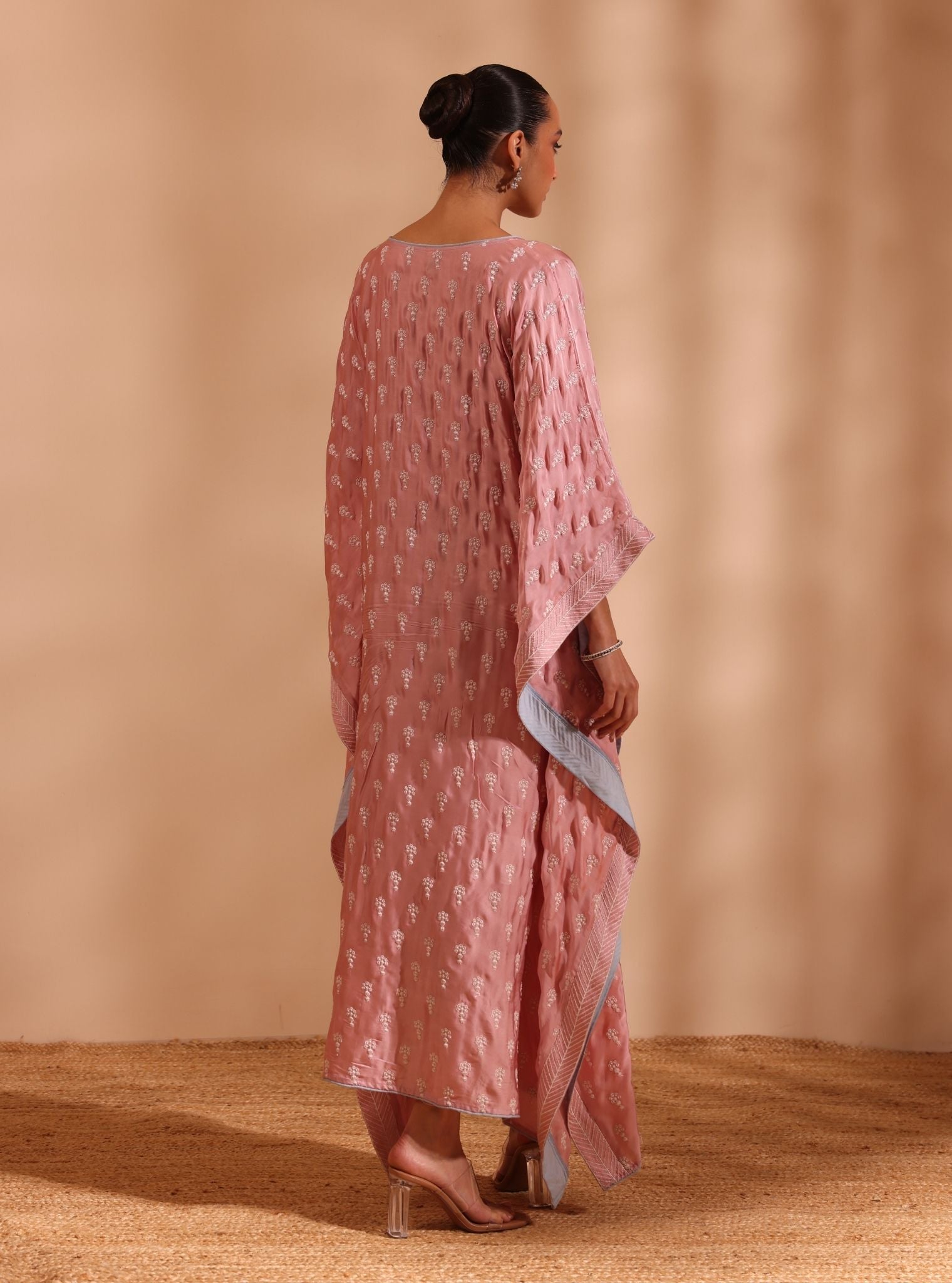Niti Cupro Satin Onion Pink Kaftan