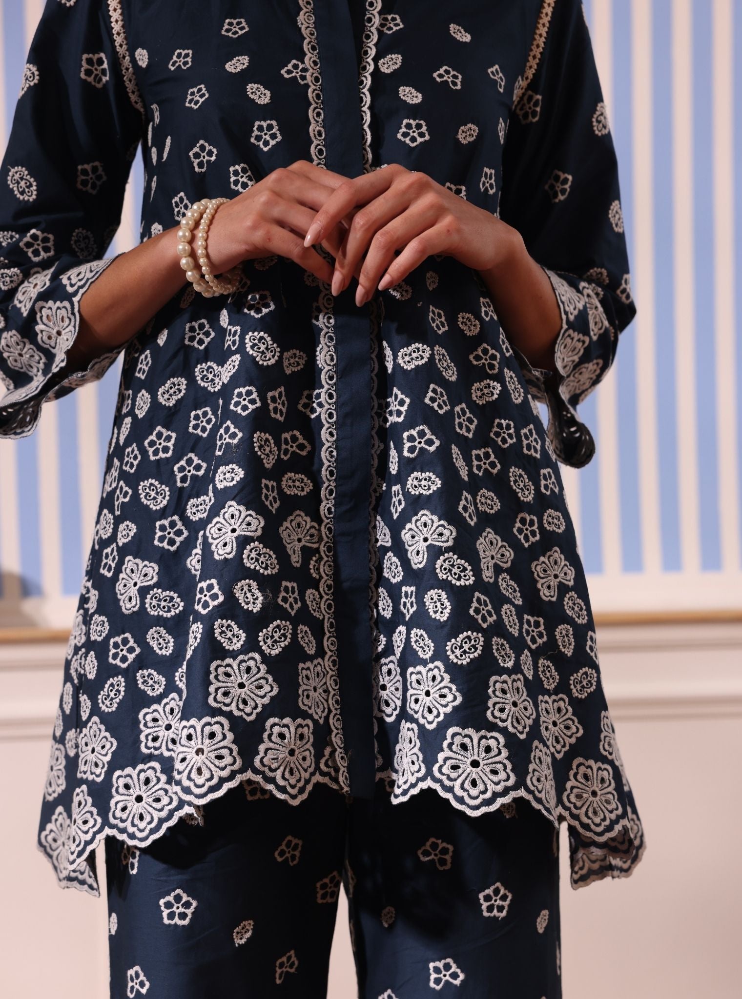 Nidha Supima Cotton Navy Co-ord Set