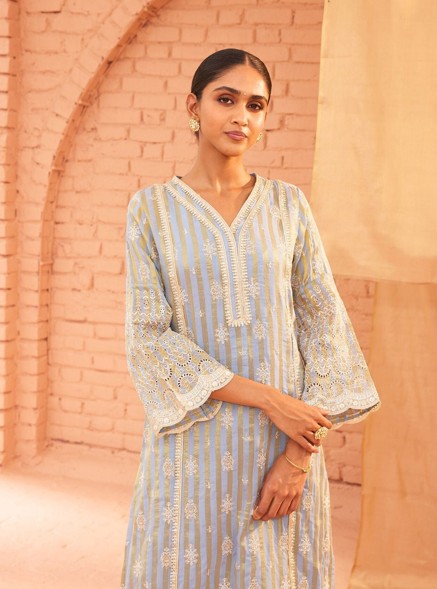 Hayden Banarsi Blue Kurta Set