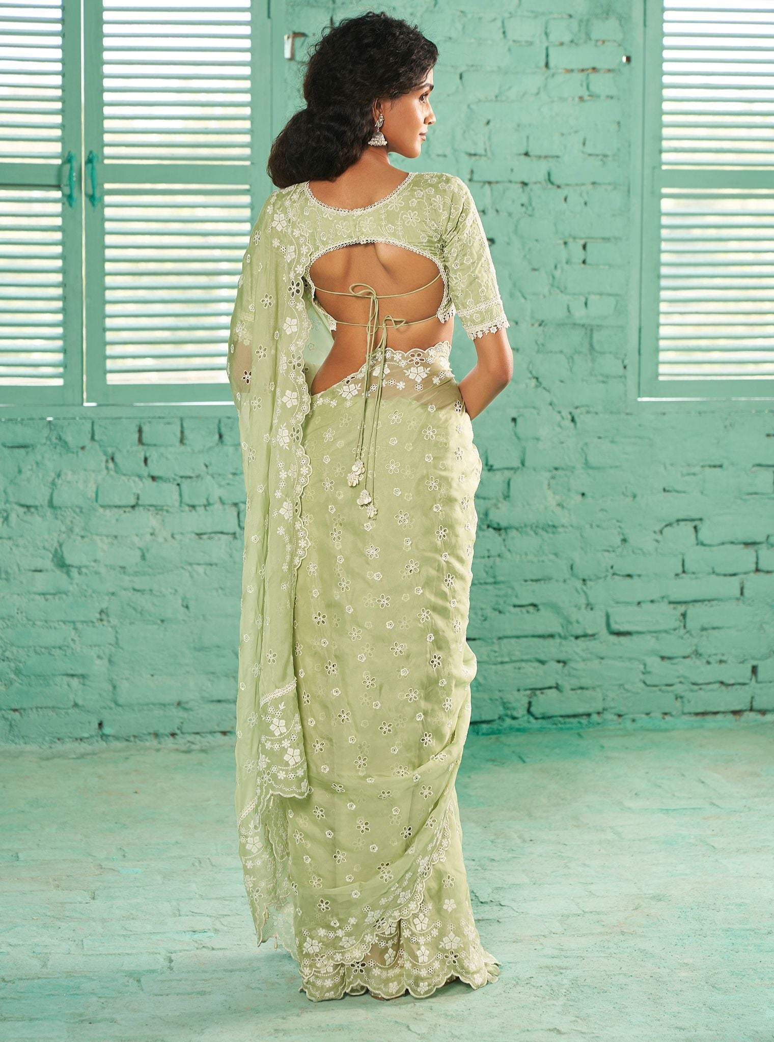 Leia Organza Green Saree
