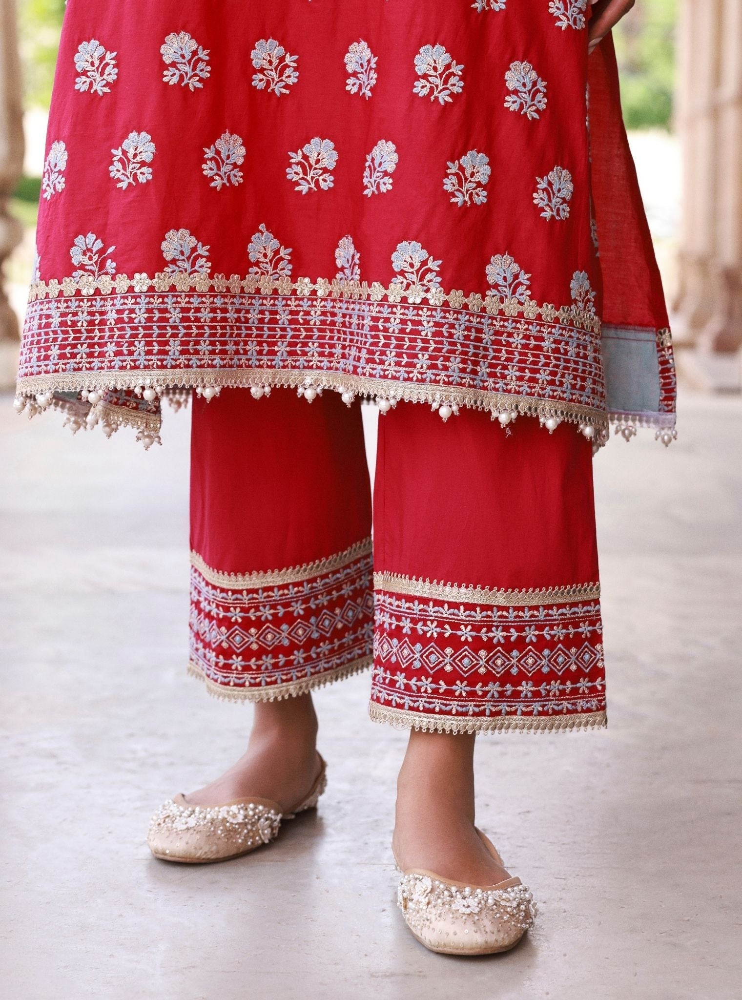 Yalika Supima Cotton Fuschia Kurta Set