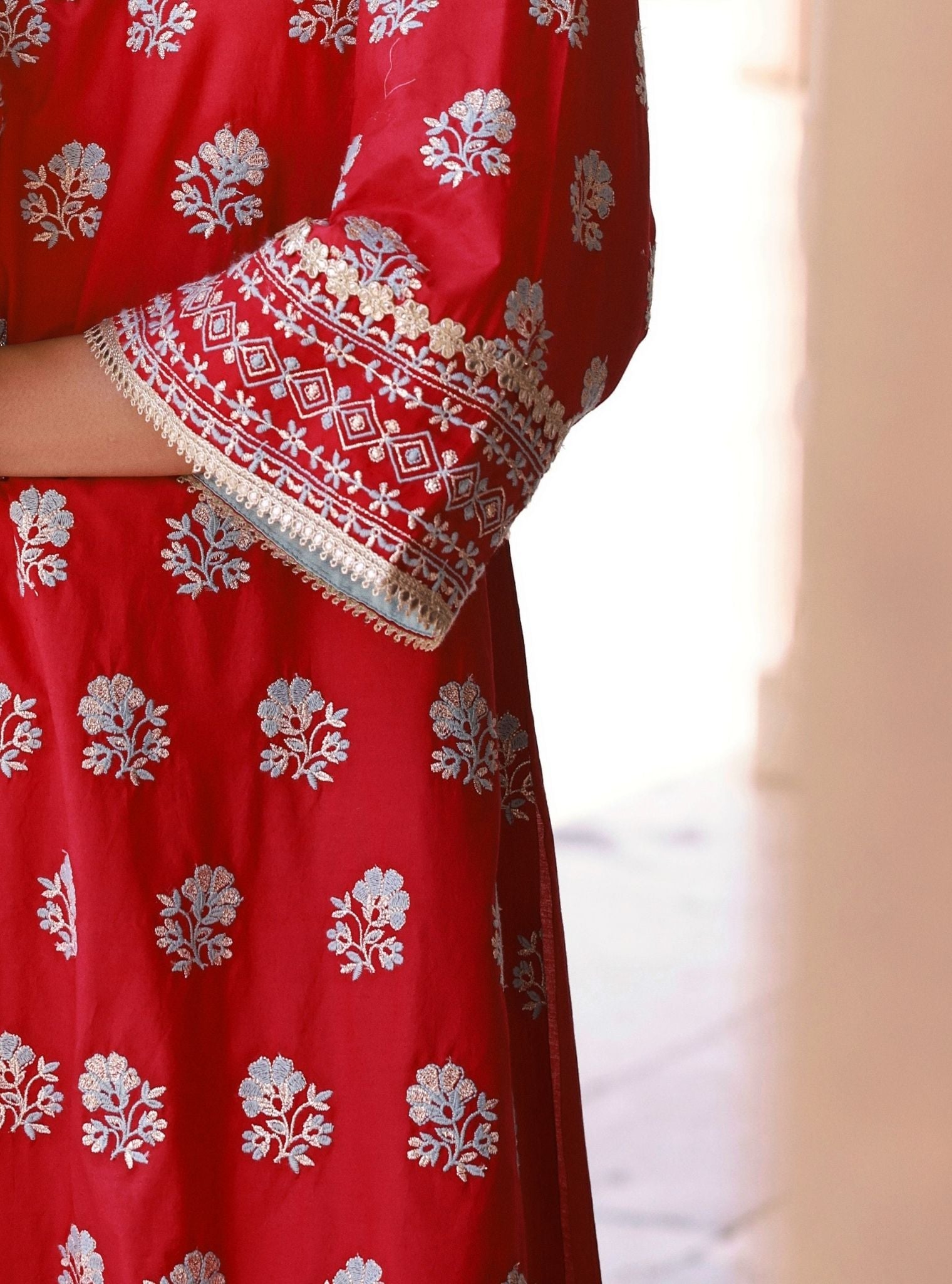 Yalika Supima Cotton Fuschia Kurta Set