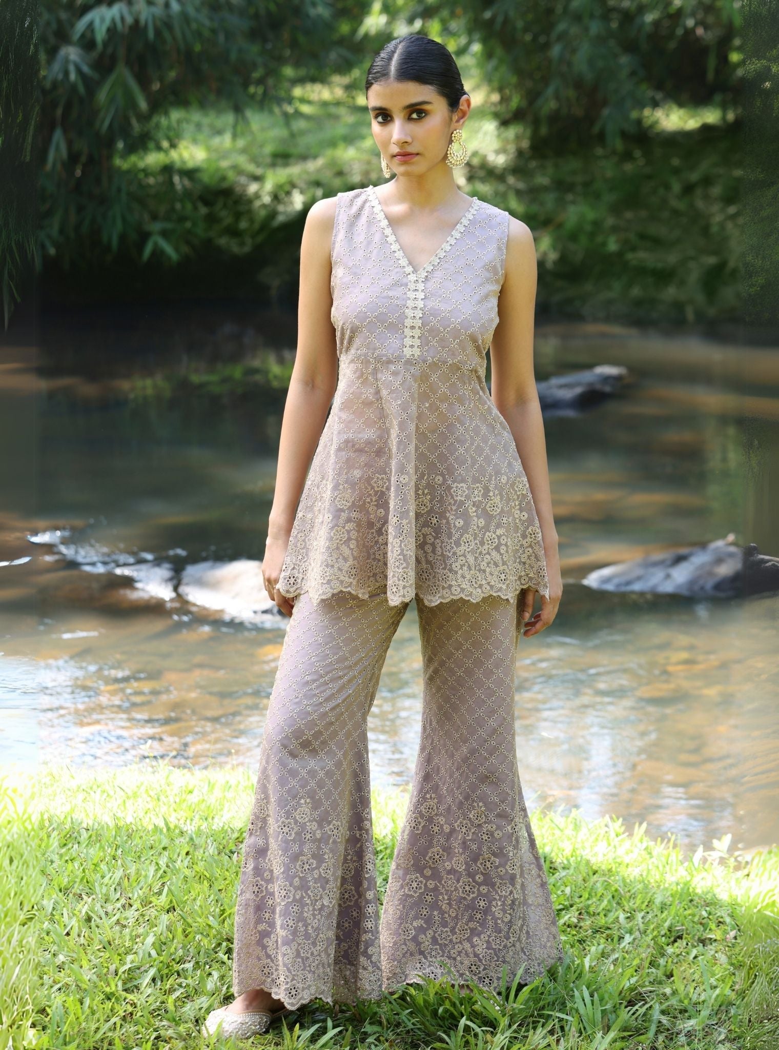 Araj Royal Tissue Lavender Top Set