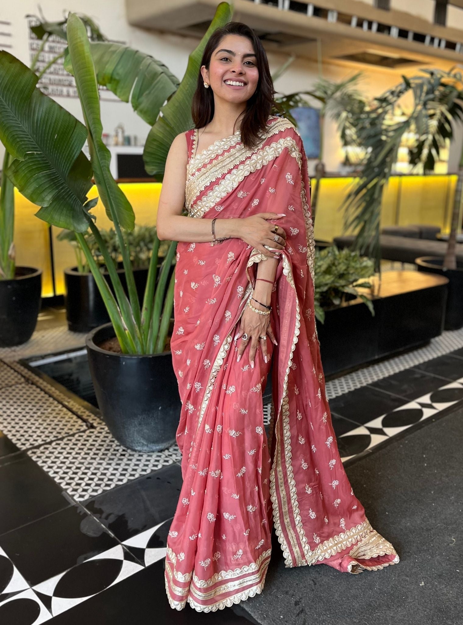 Maxine Organza Mauve Saree