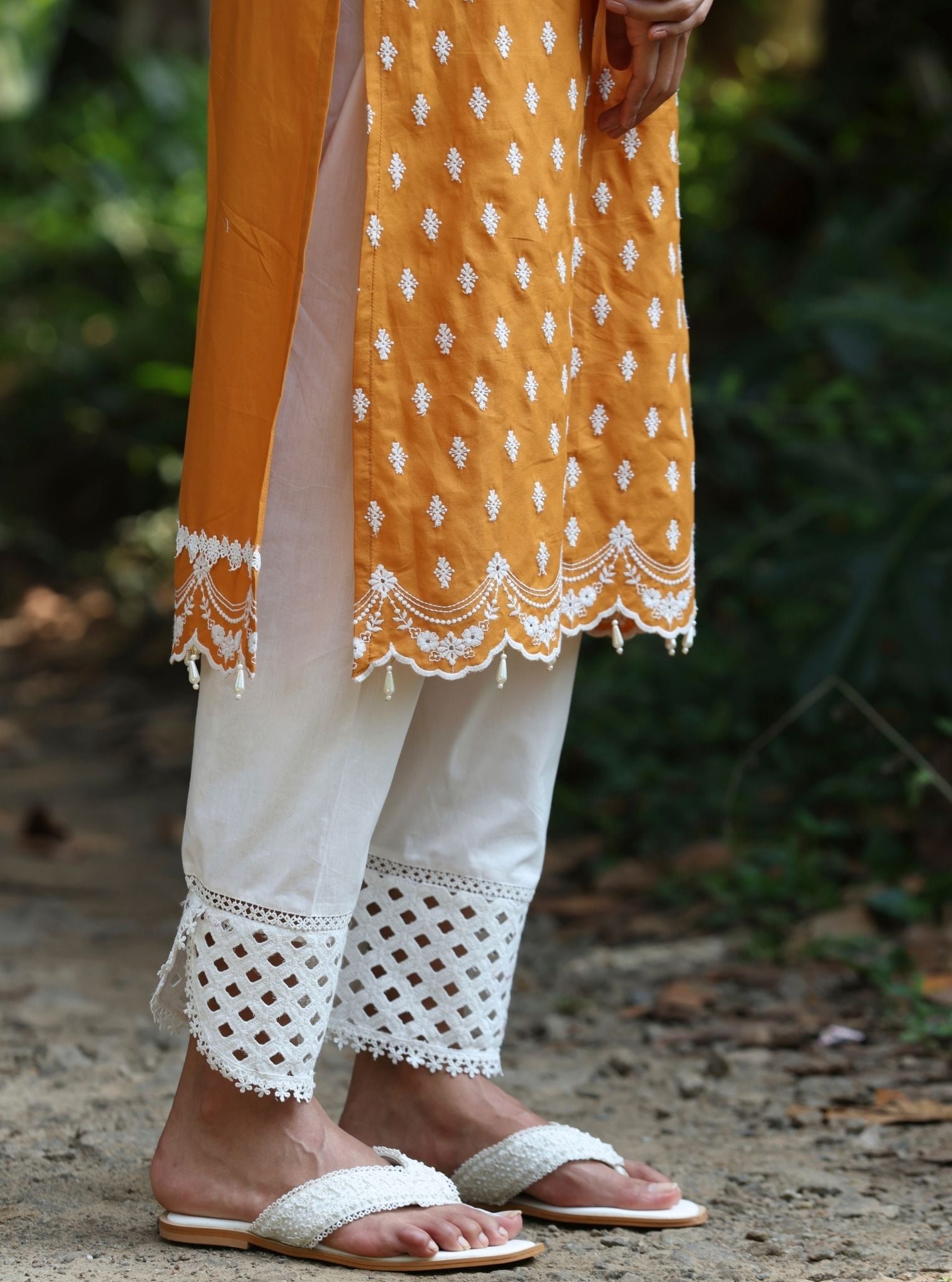 Nivi Supima Cotton Orange Kurta Set