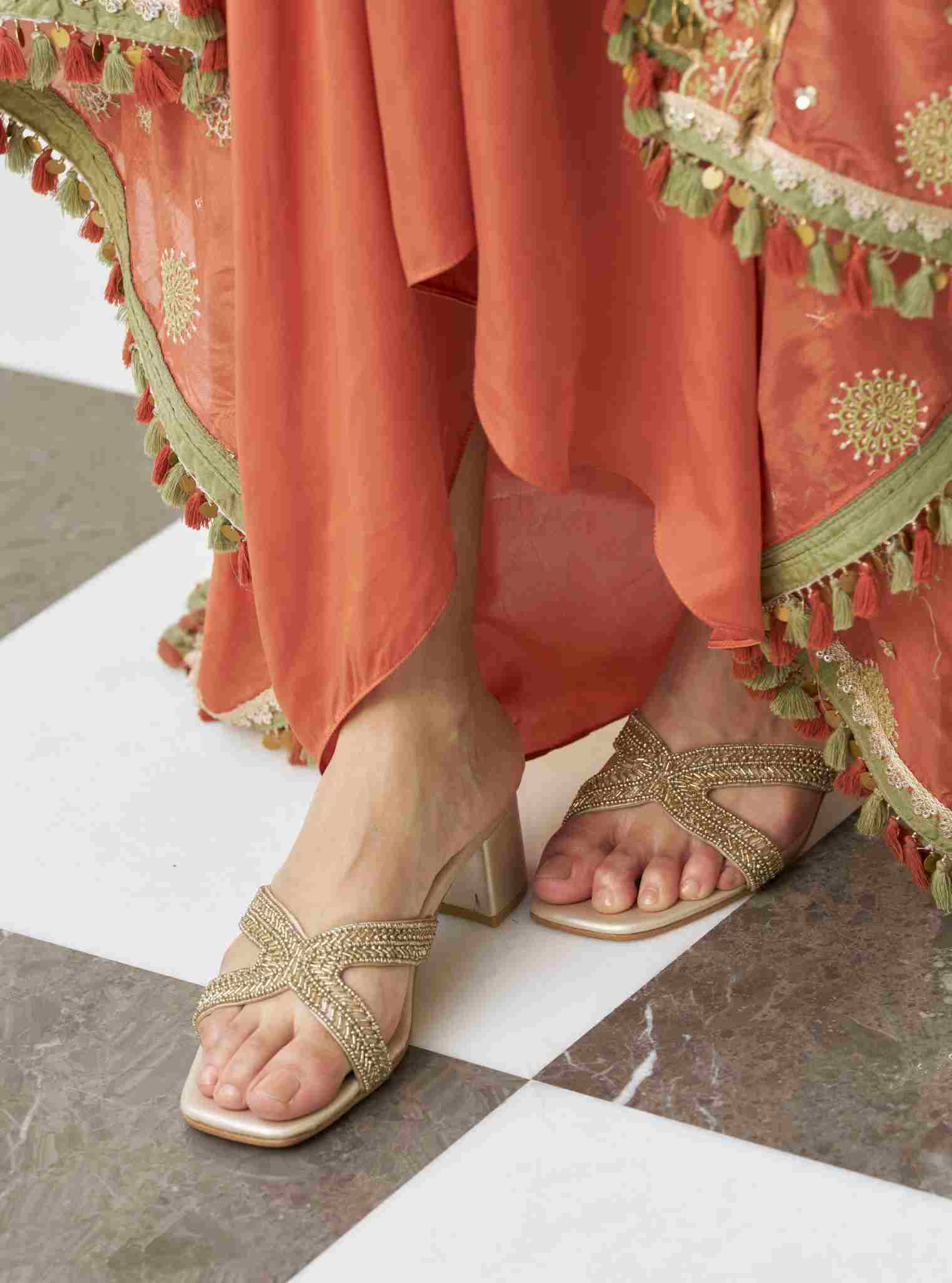 Aurora Gold Vegan Block Heel