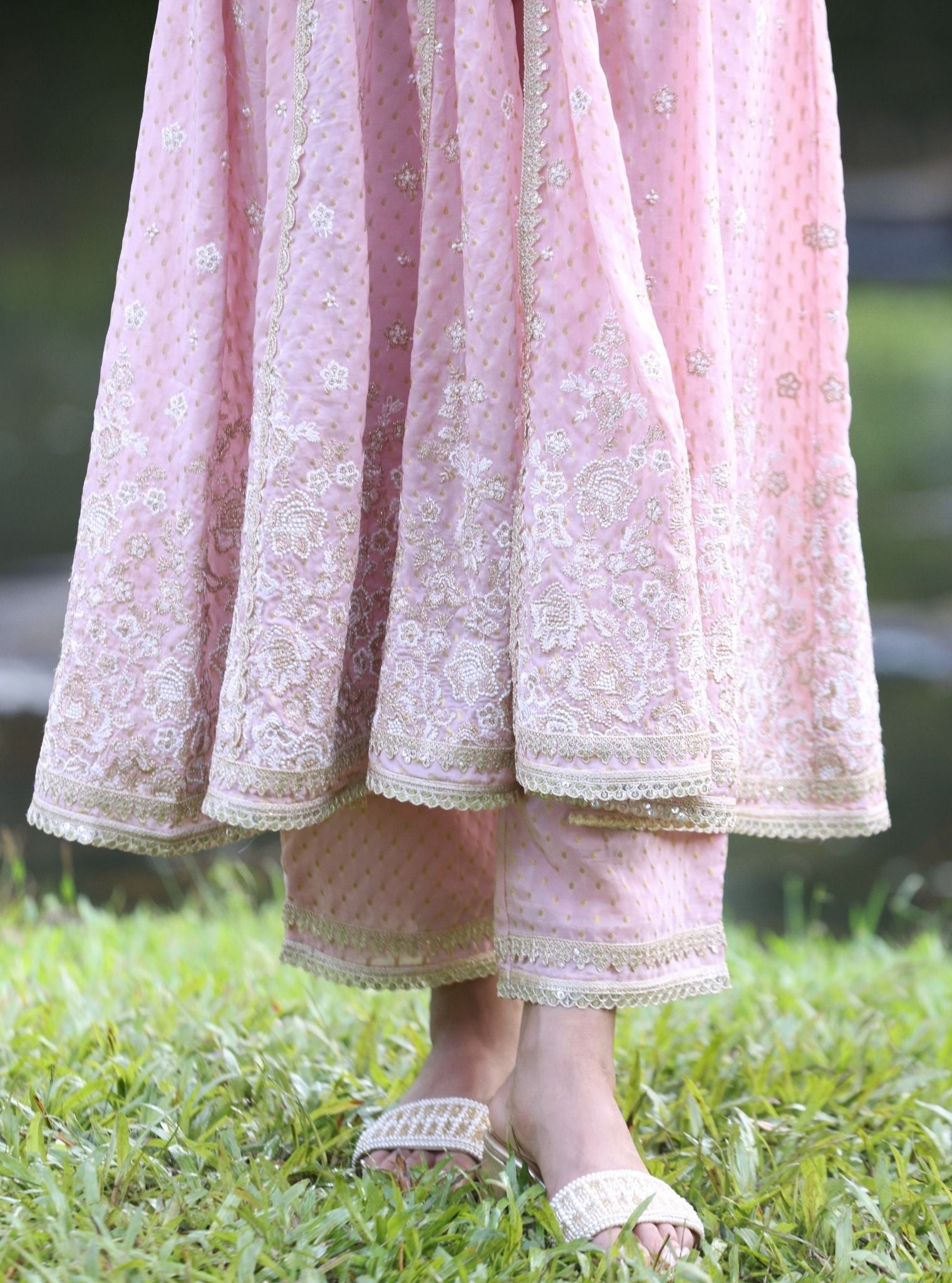 Rangeela Banarsi Pink Anarkali Kurta Set