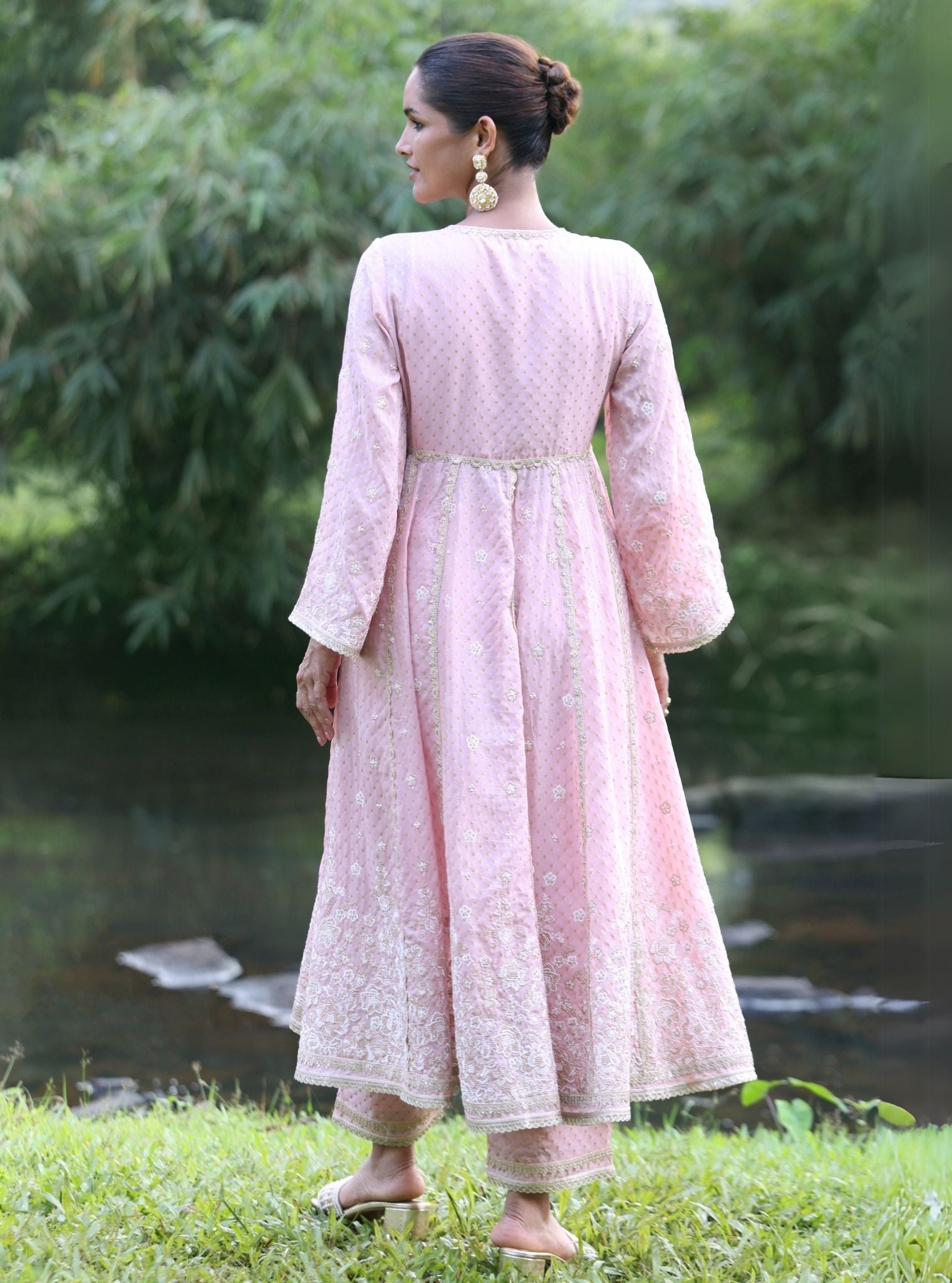 Rangeela Banarsi Pink Anarkali Kurta Set