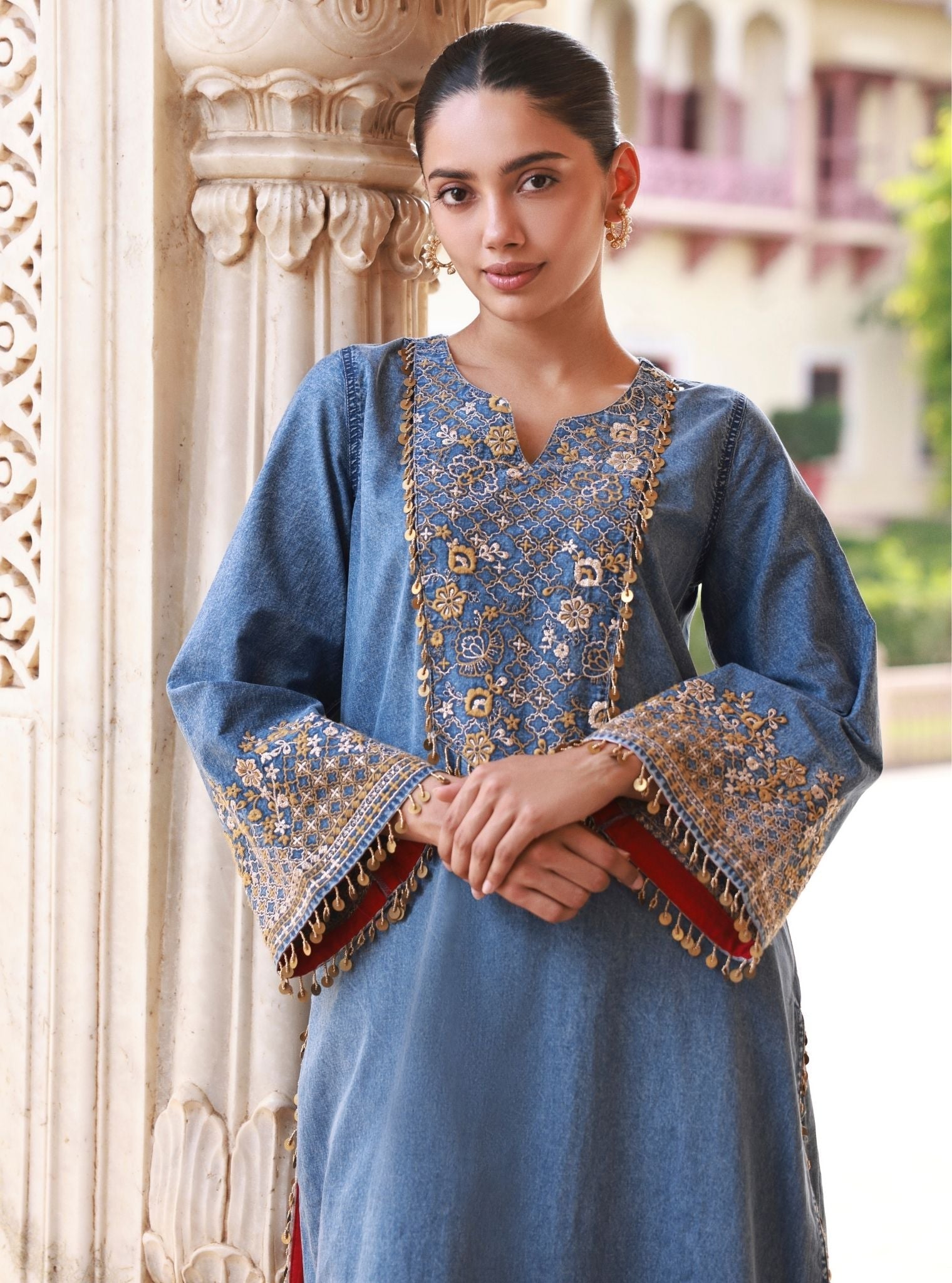 Rumei Denim Kurta Set