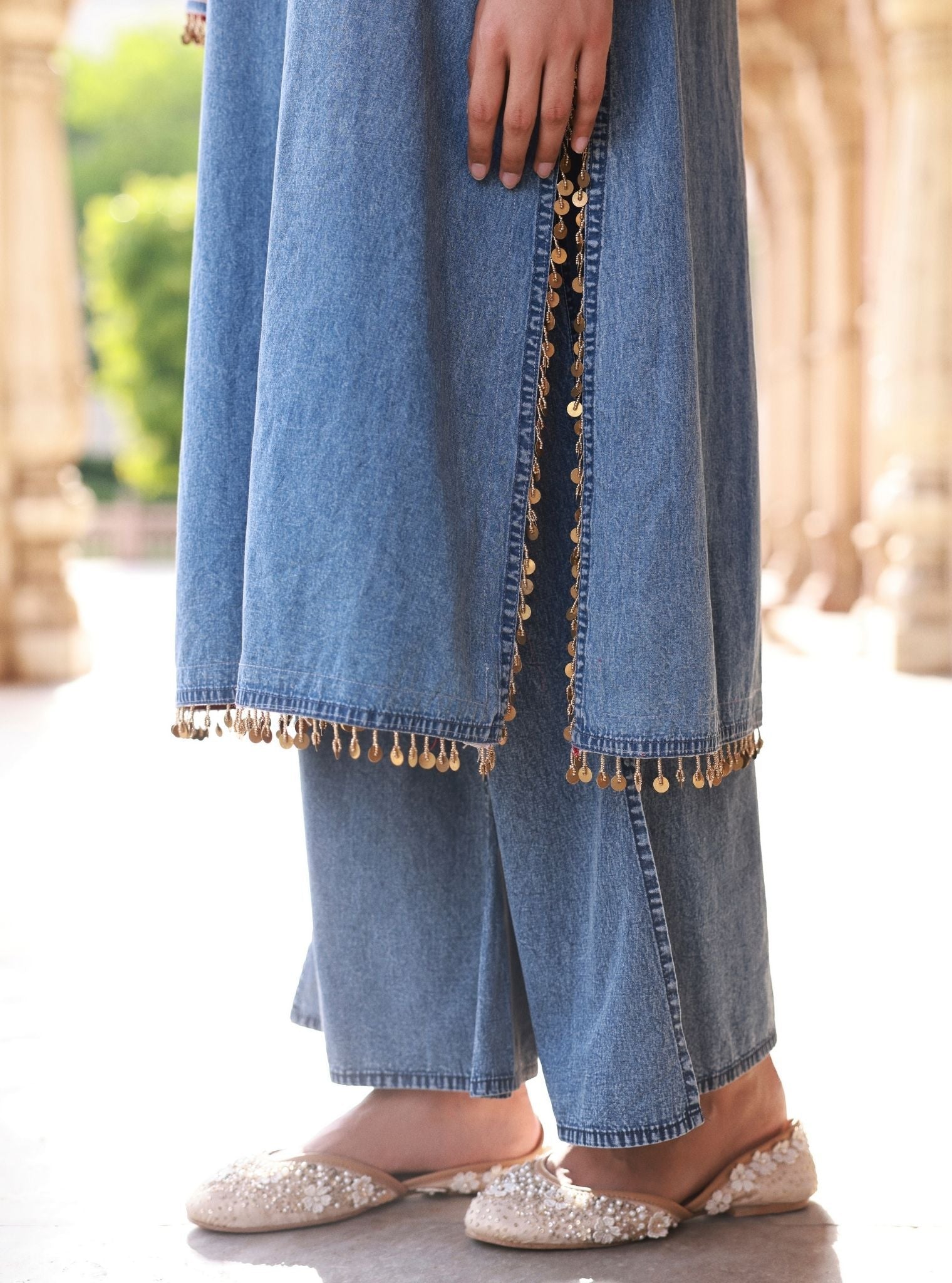 Rumei Denim Kurta Set