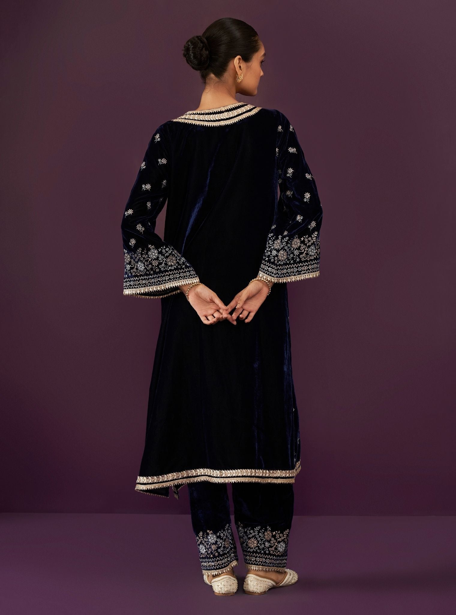 Zia Velvet Navy Kurta Set