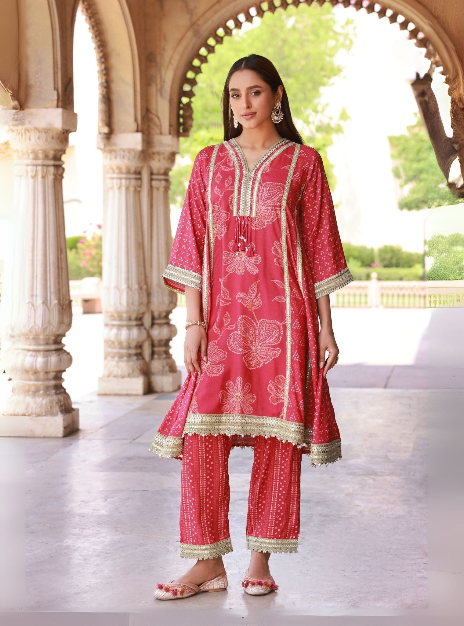 Vrishti Organza Fuschia Kurta Set