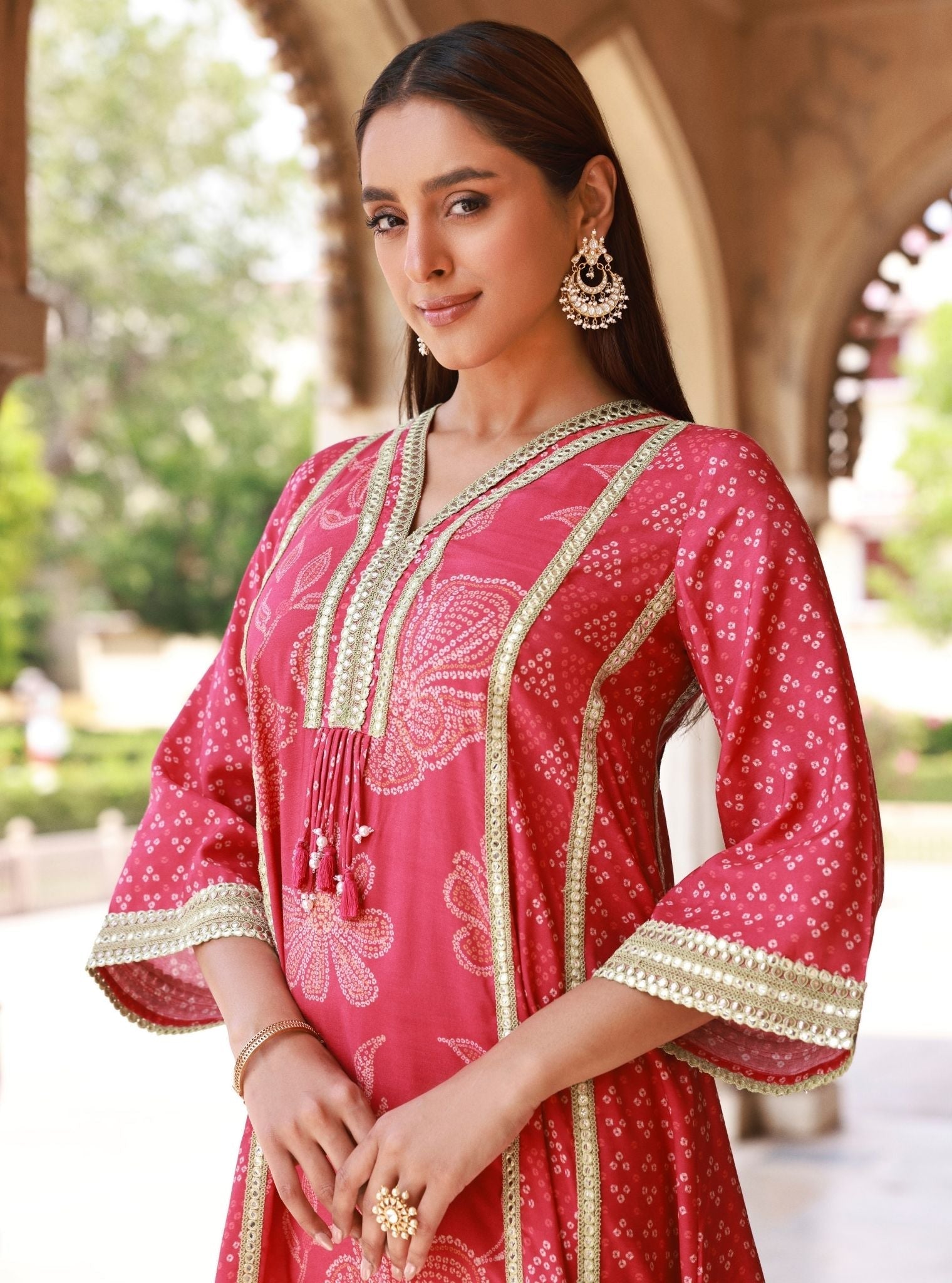Vrishti Organza Fuschia Kurta Set