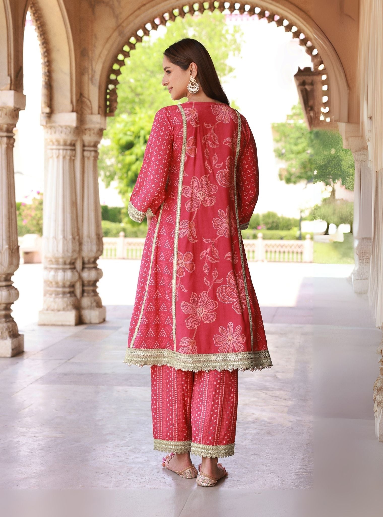 Vrishti Organza Fuschia Kurta Set