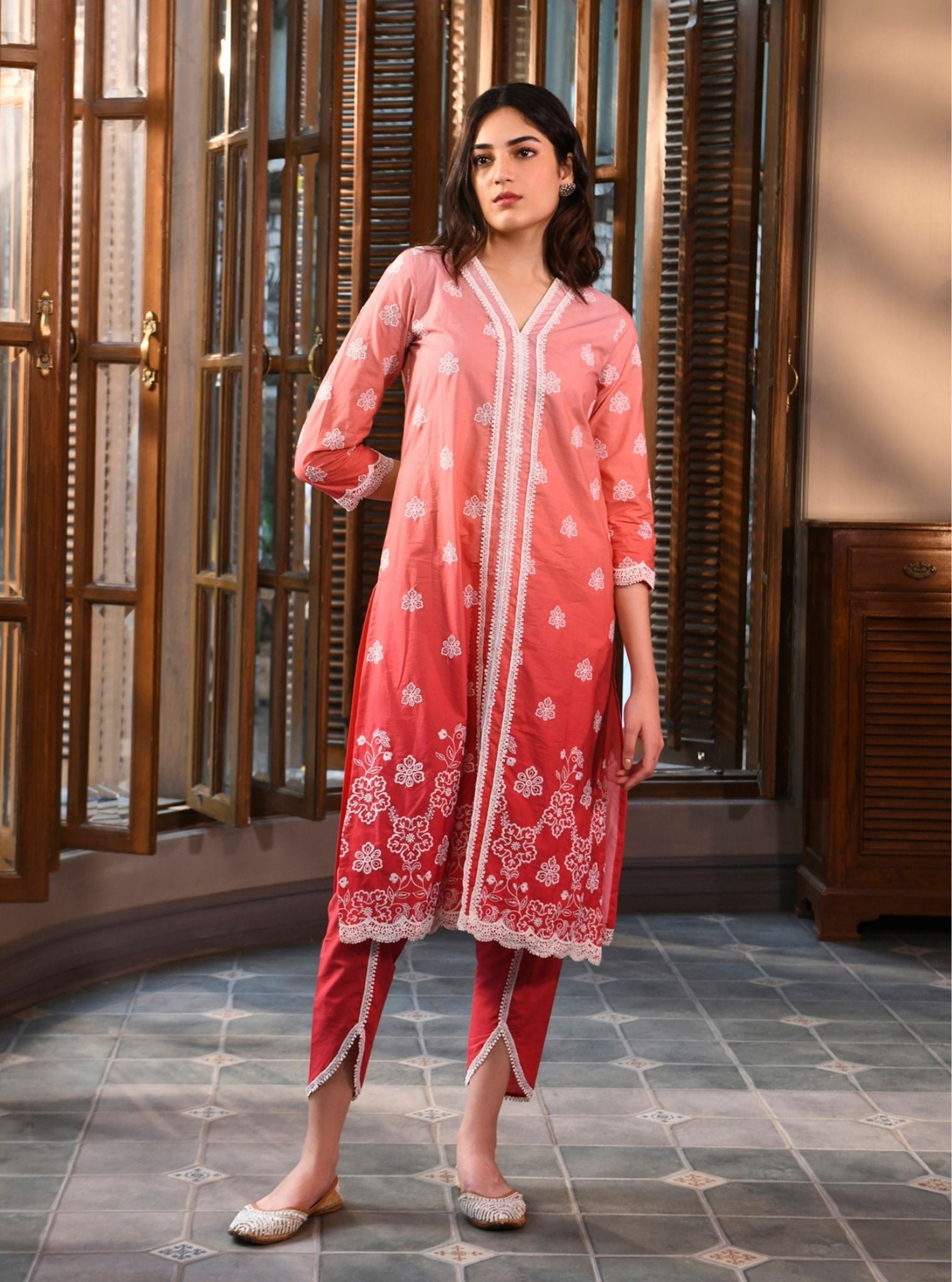 Brie Supima Cotton Red Kurta Set