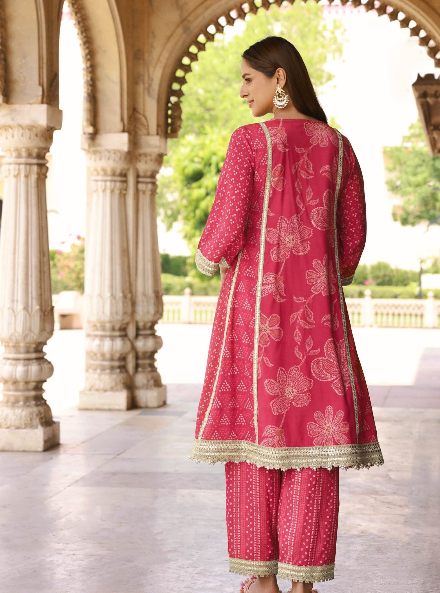 Vrishti Organza Fuschia Kurta Set