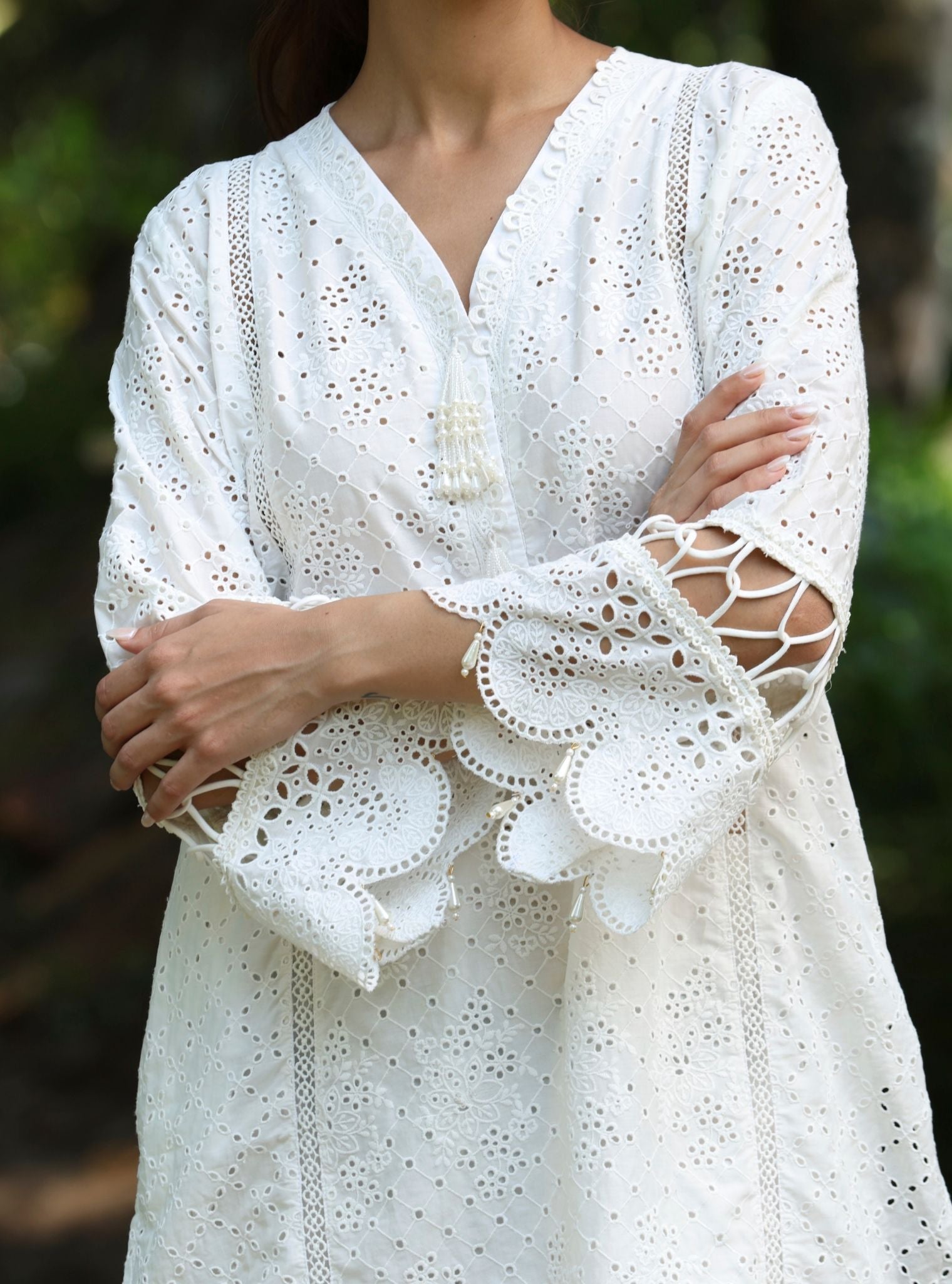 Aaira Supima Cotton White Kurta Set