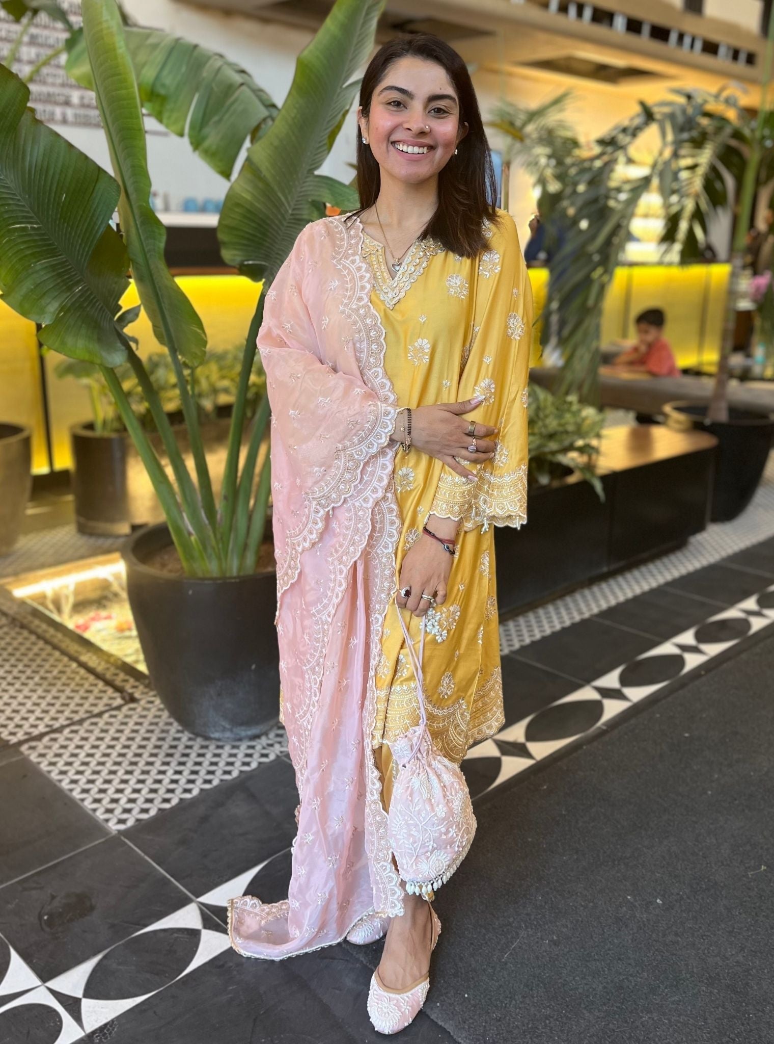 Mehar Pima Yellow Kurta Set