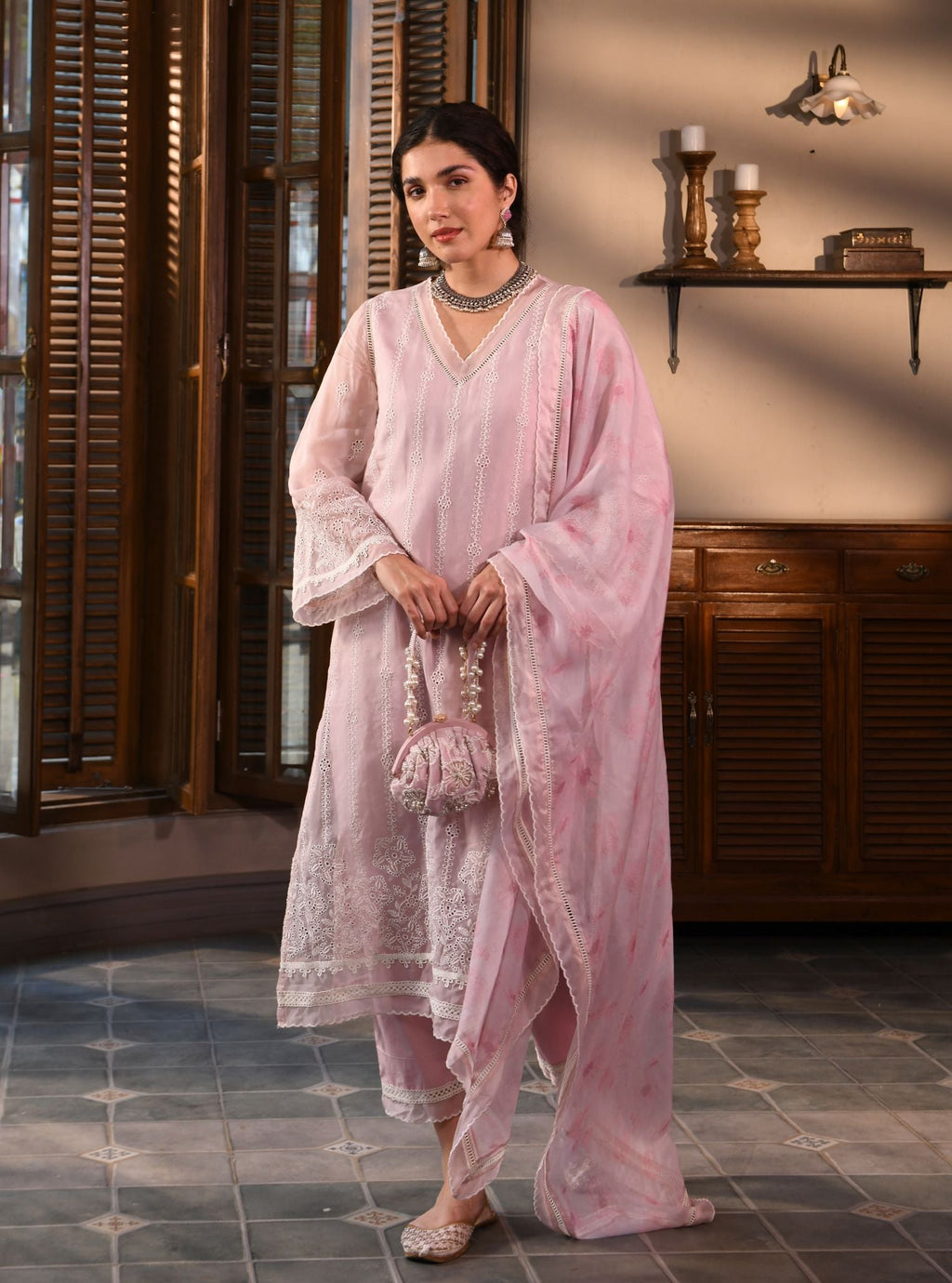 Parisa Organza Navy Kurta Set