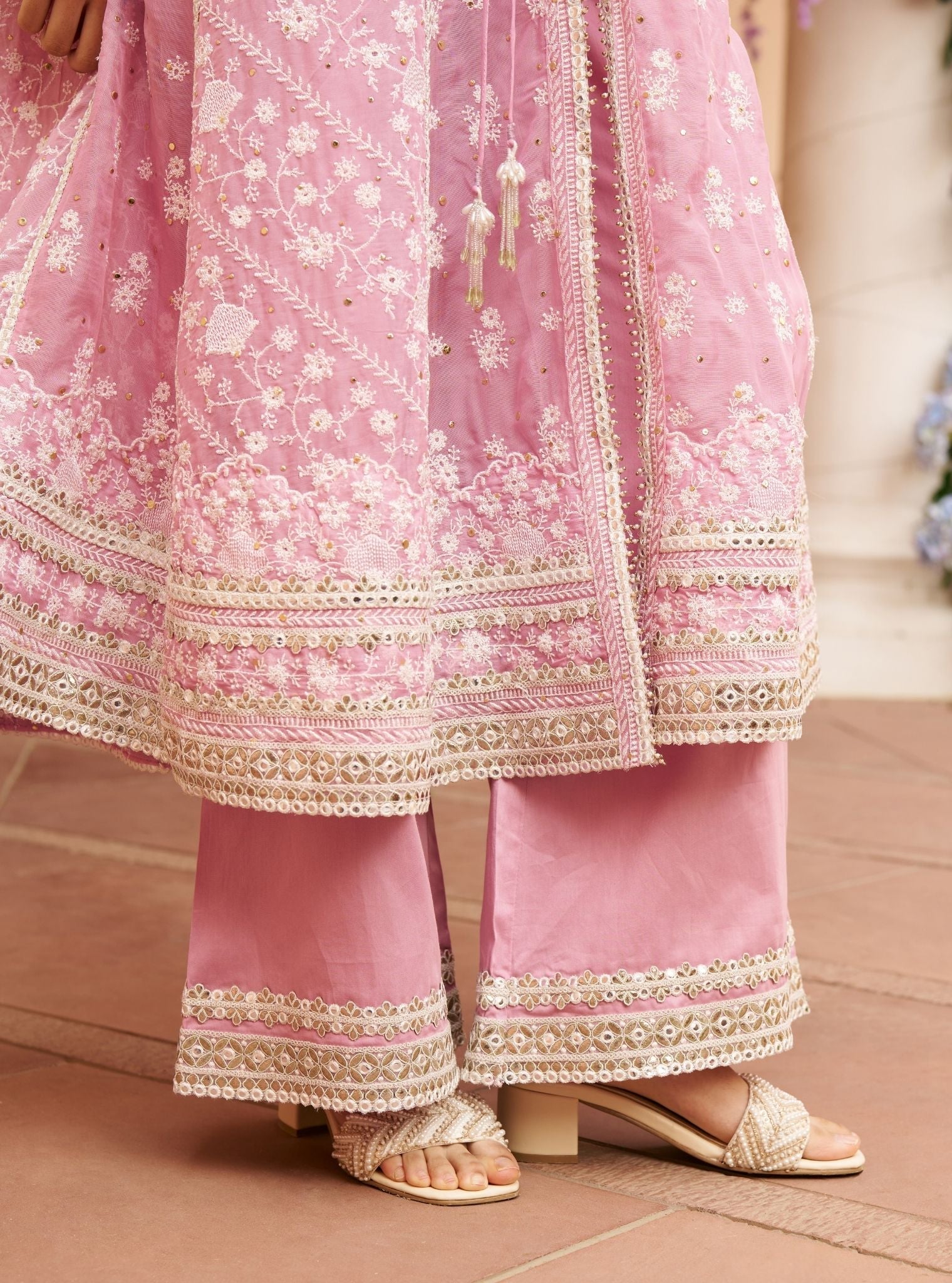 Afsana Organza Lilac Anarkali Set