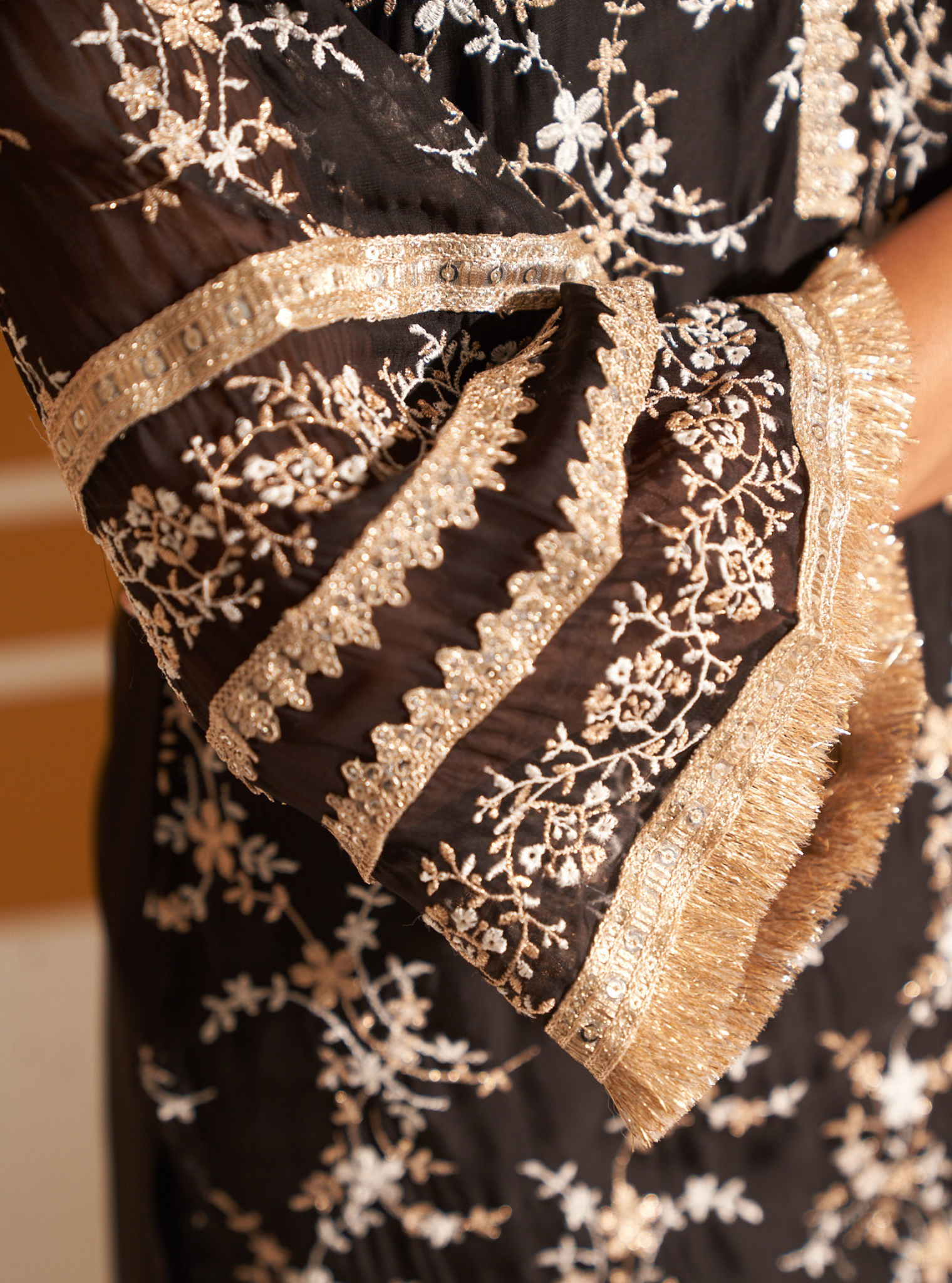 Cinda Organza Black Kurta Set