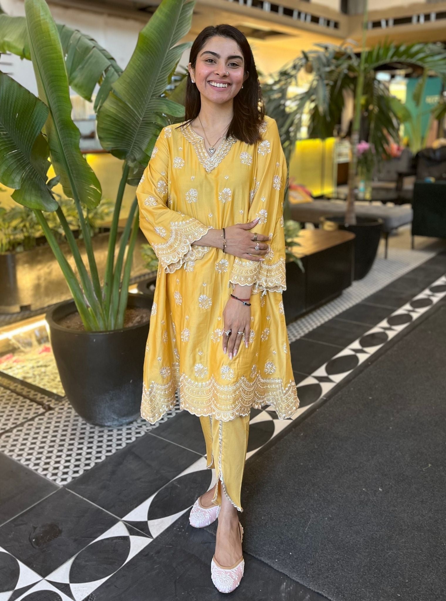 Mehar Pima Yellow Kurta Set