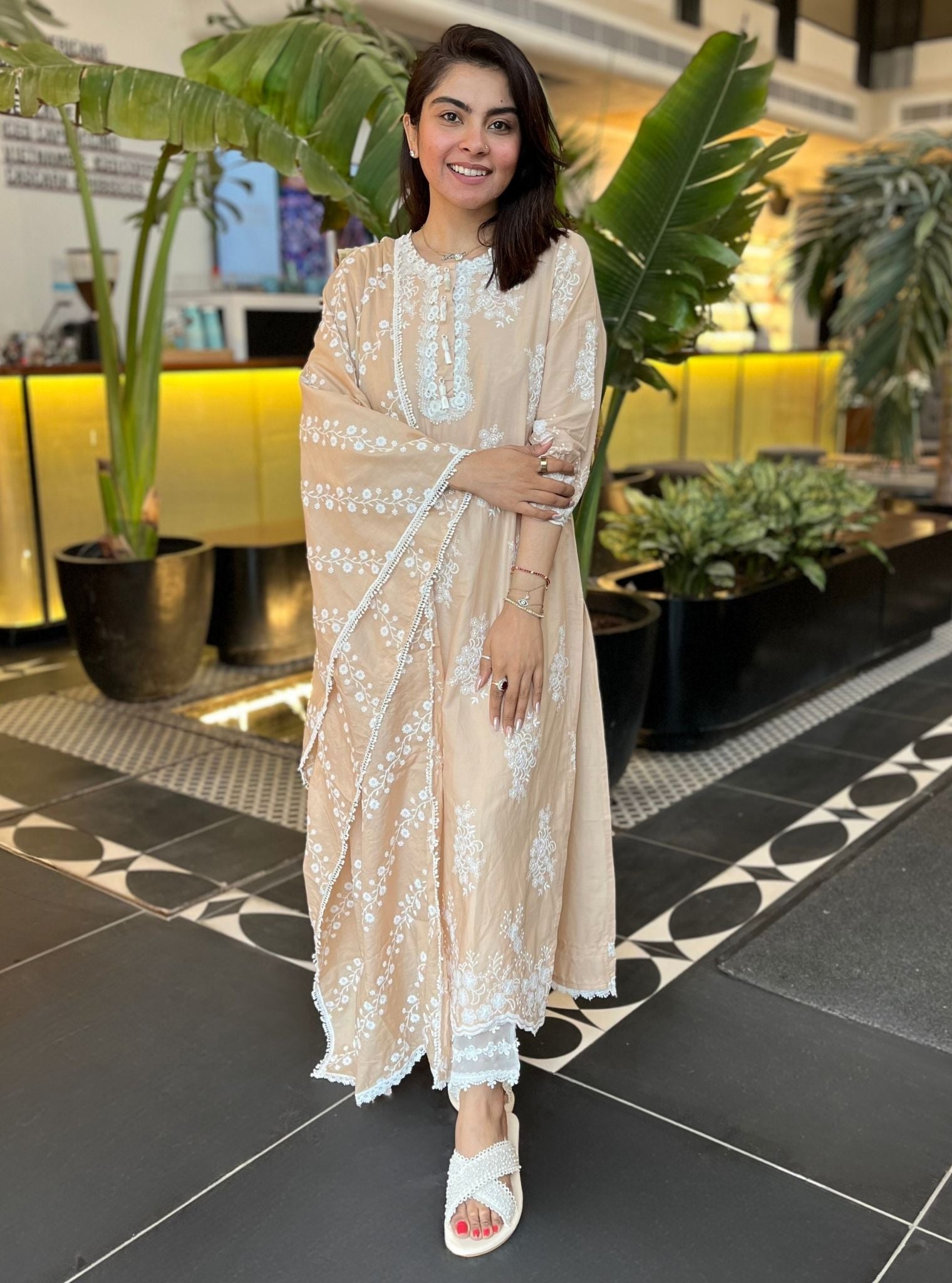 Perla Supima Cotton Beige Kurta Set