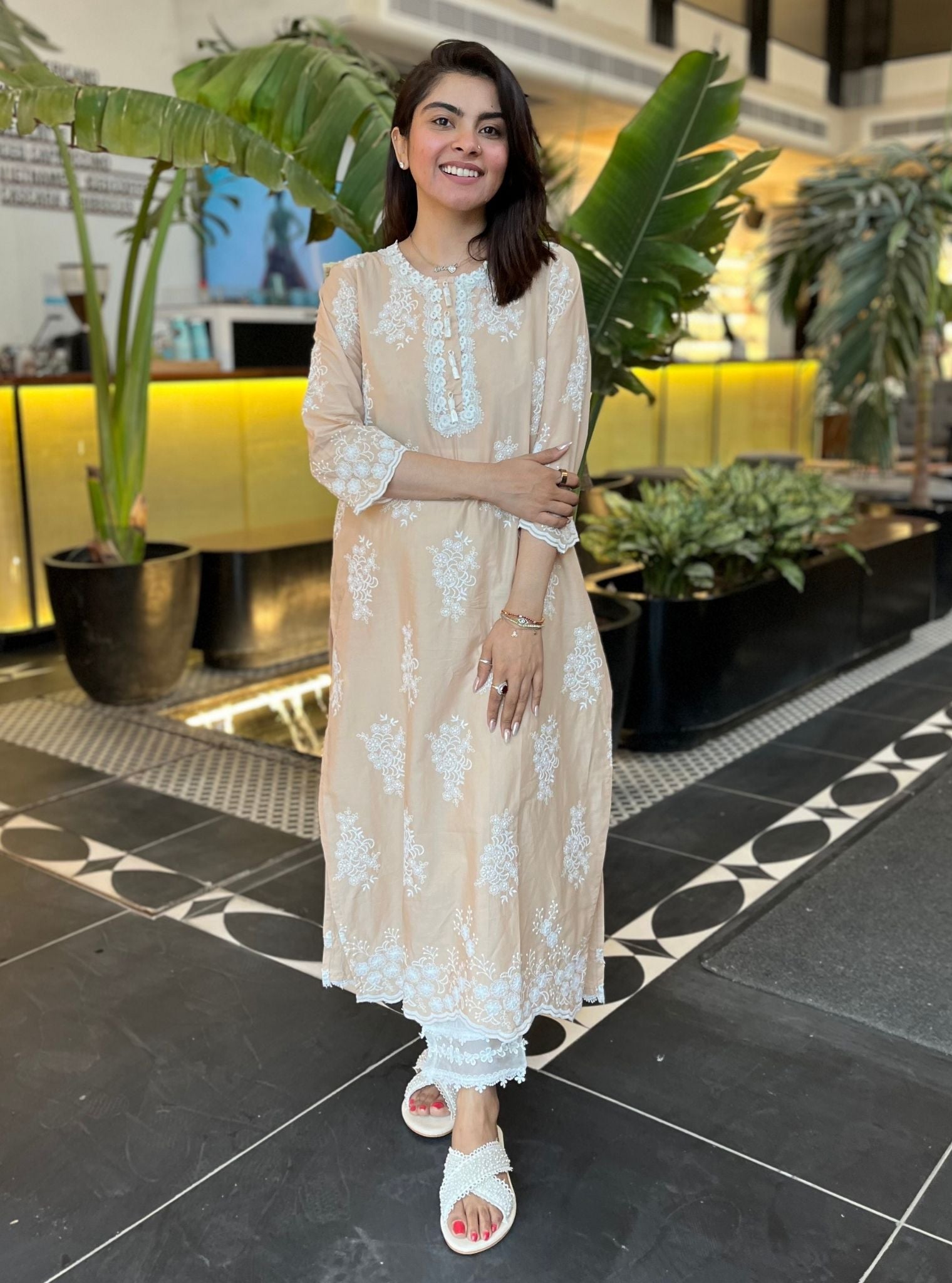 Perla Supima Cotton Beige Kurta Set