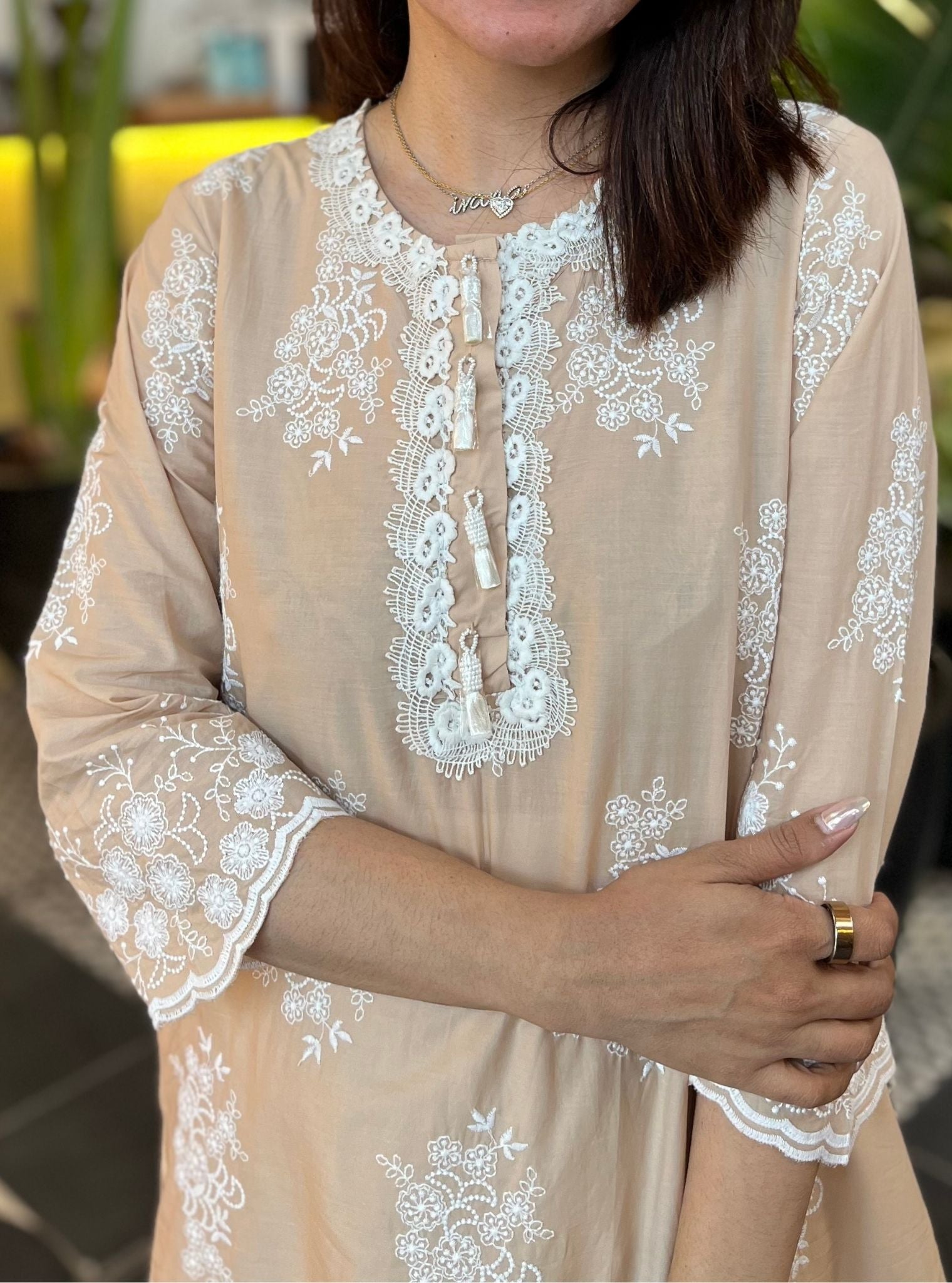 Perla Supima Cotton Beige Kurta Set