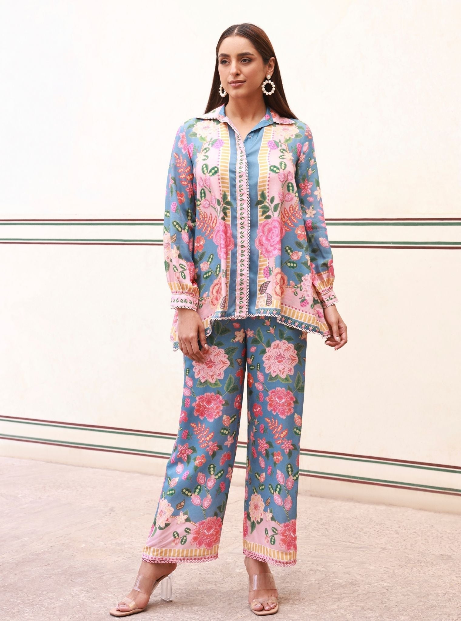 Raisa Lawn Printed Dark Denim Co-ord Set