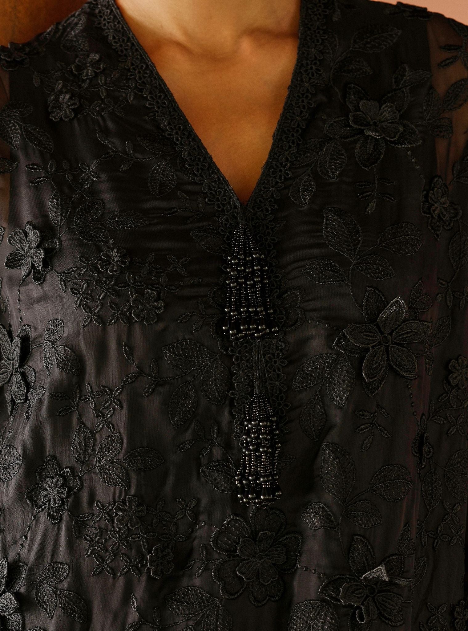 Uma Organza Black Kurta Set