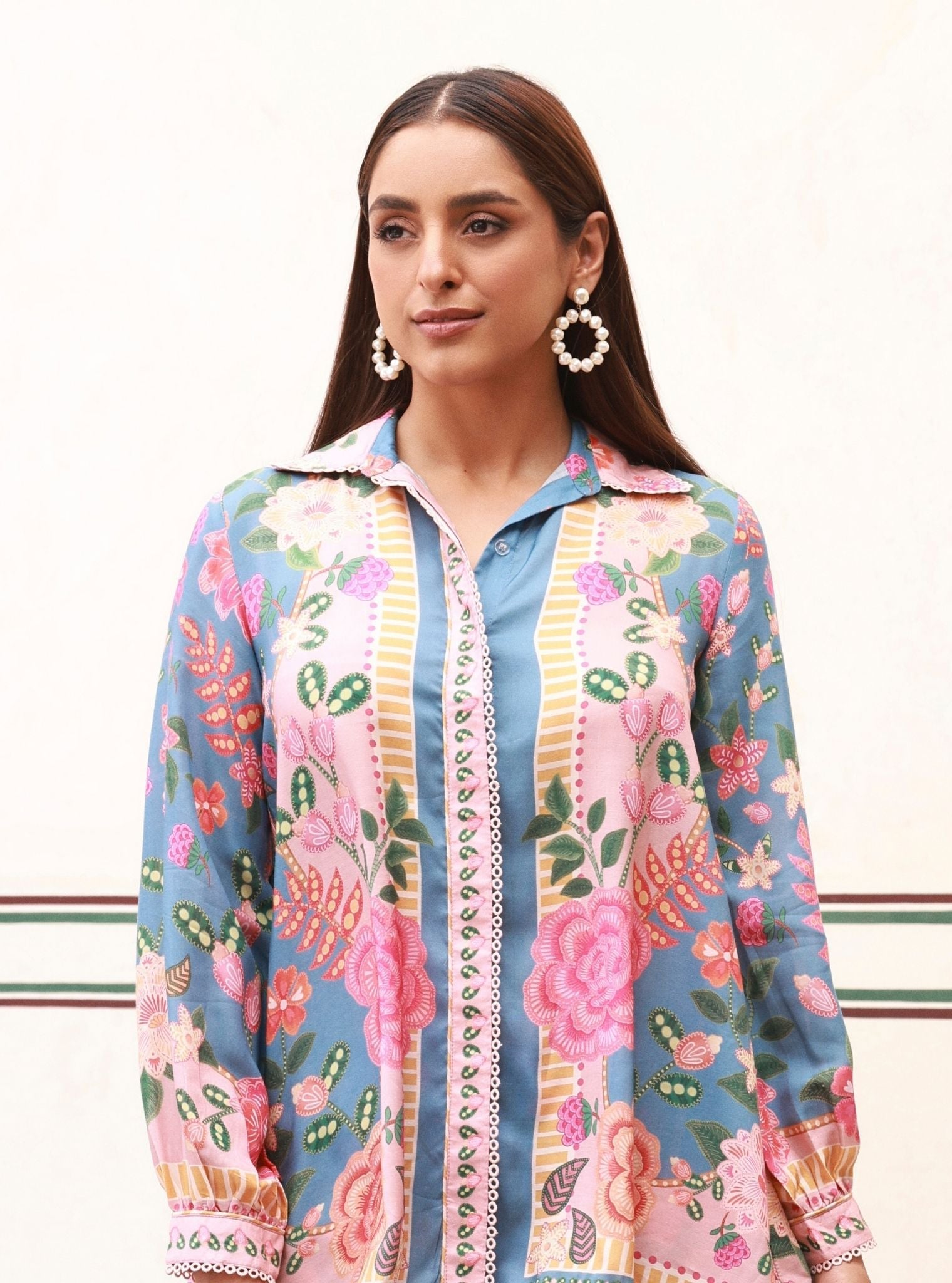 Raisa Lawn Printed Dark Denim Co-ord Set