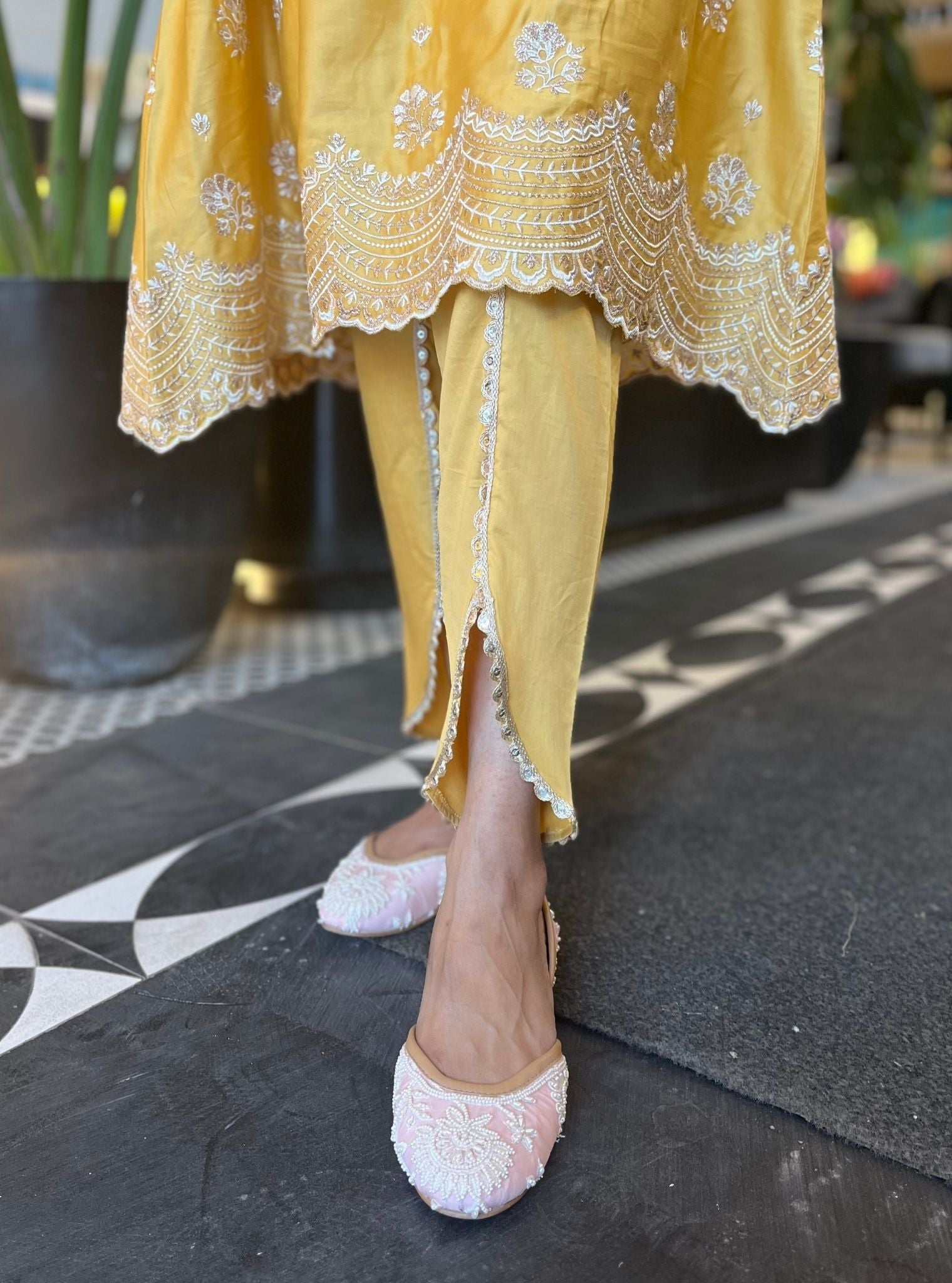 Mehar Pima Yellow Kurta Set