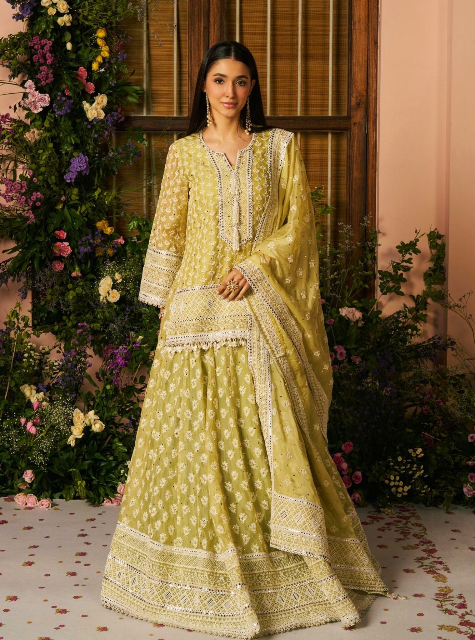 Kilol Organza Lime Kurta Set