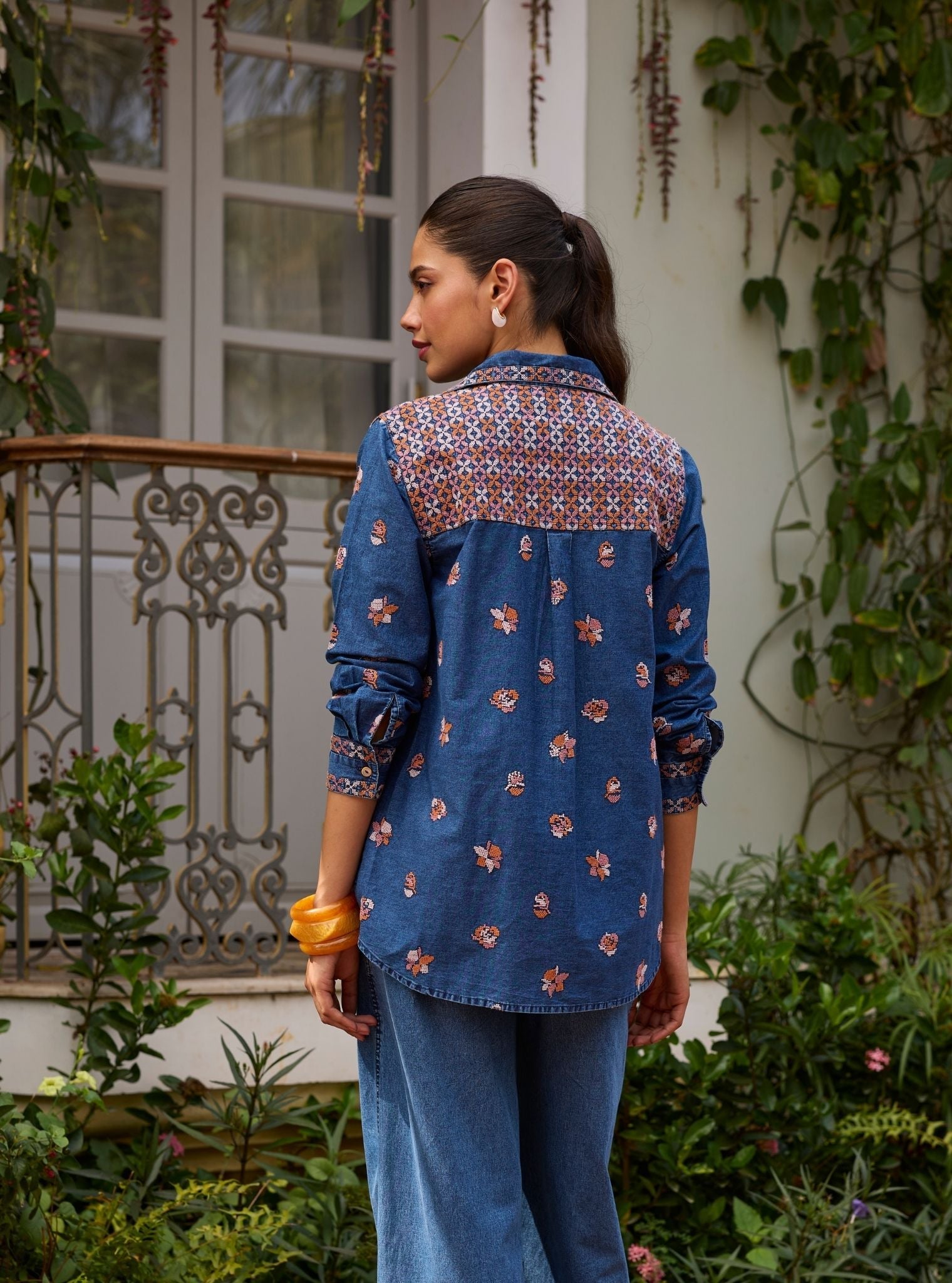 Tvisha Denim Pink Shirt Set