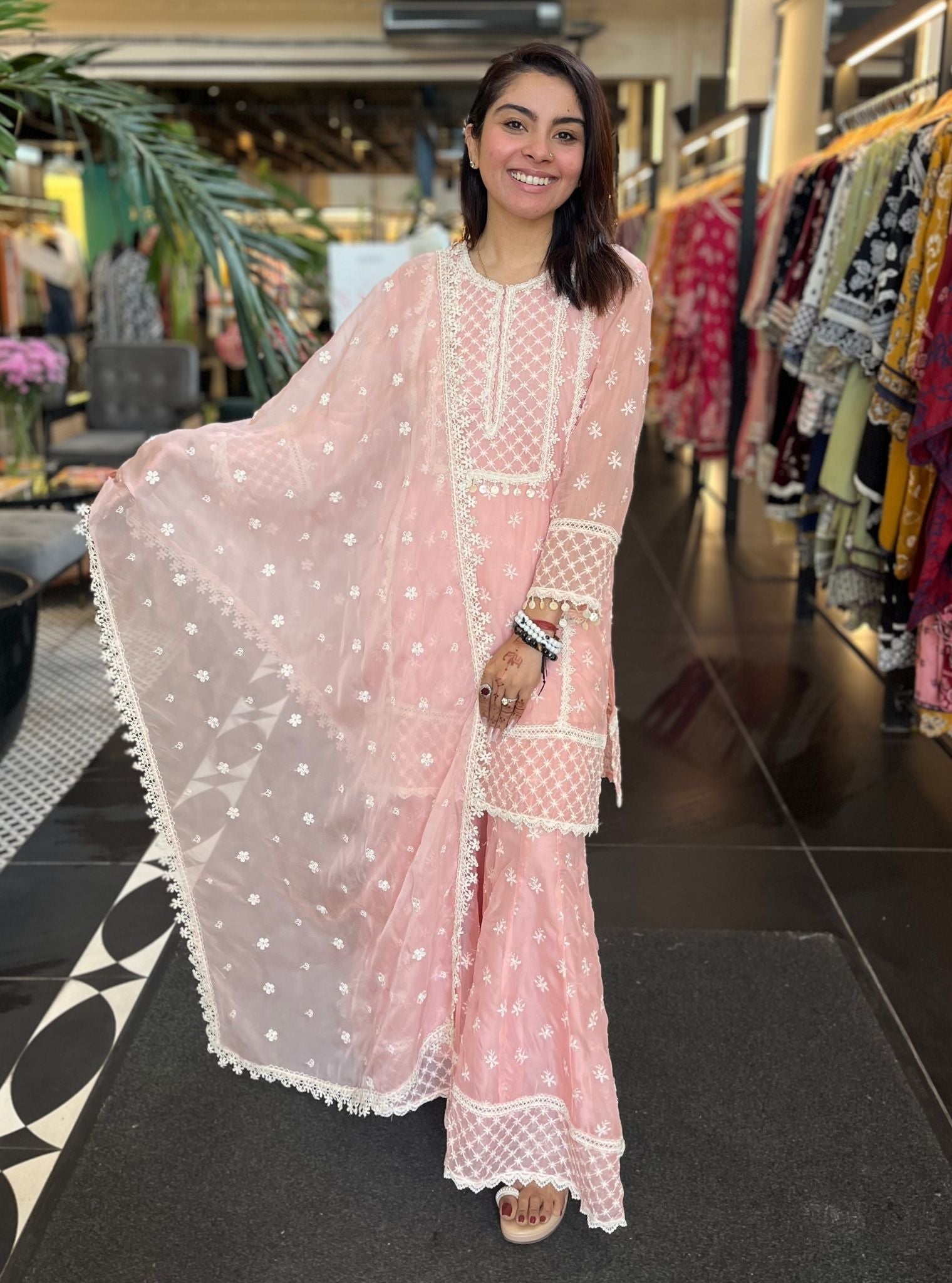 Raaga Organza Pink Kurta Set