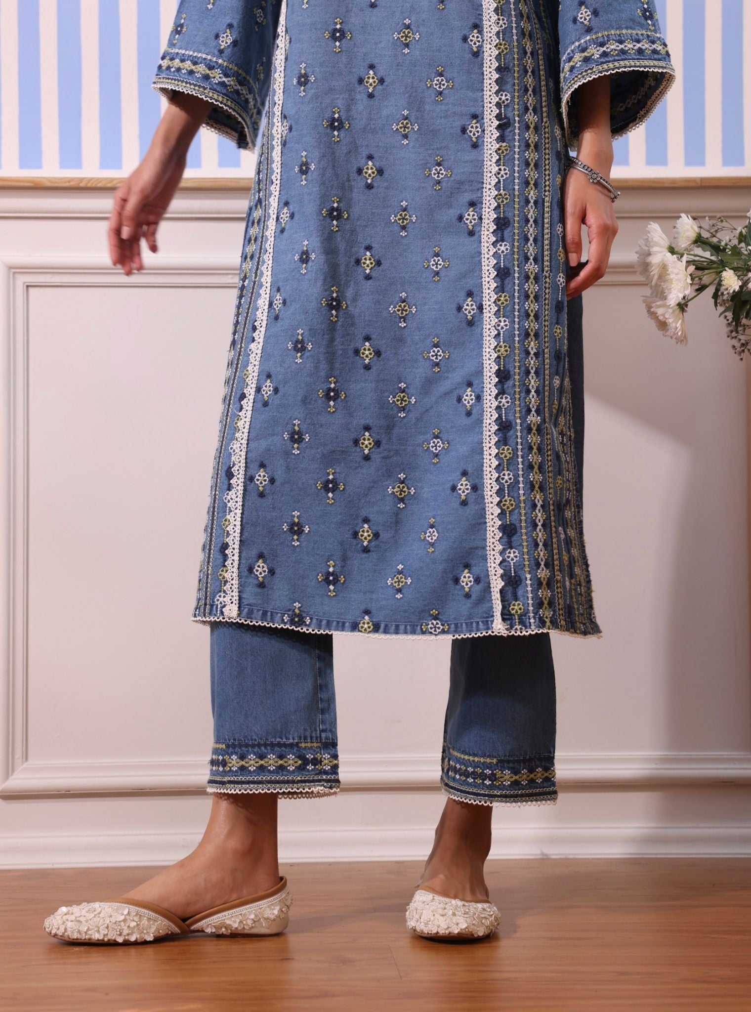 Odette Denim Kurta Set