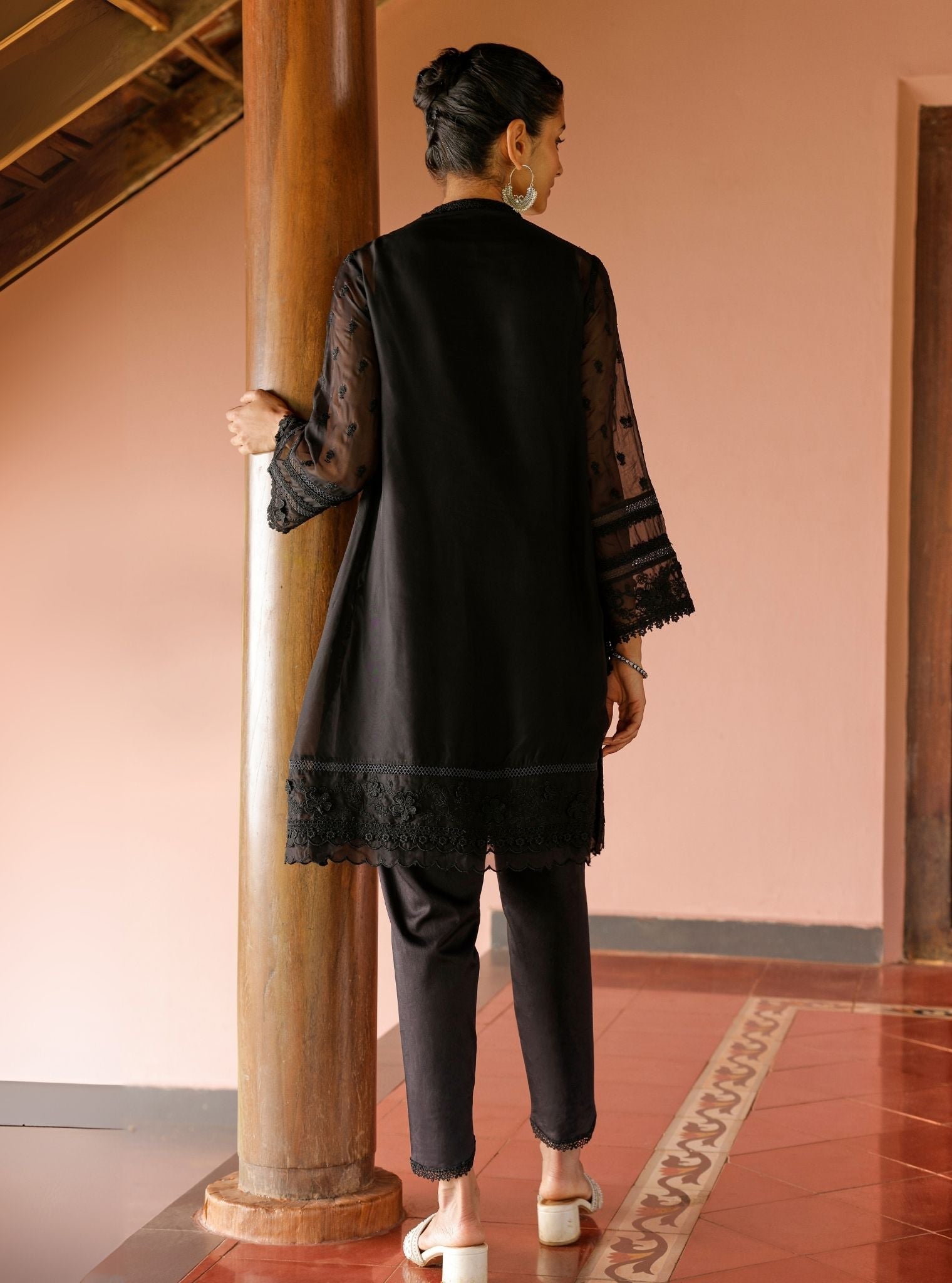 Uma Organza Black Kurta Set